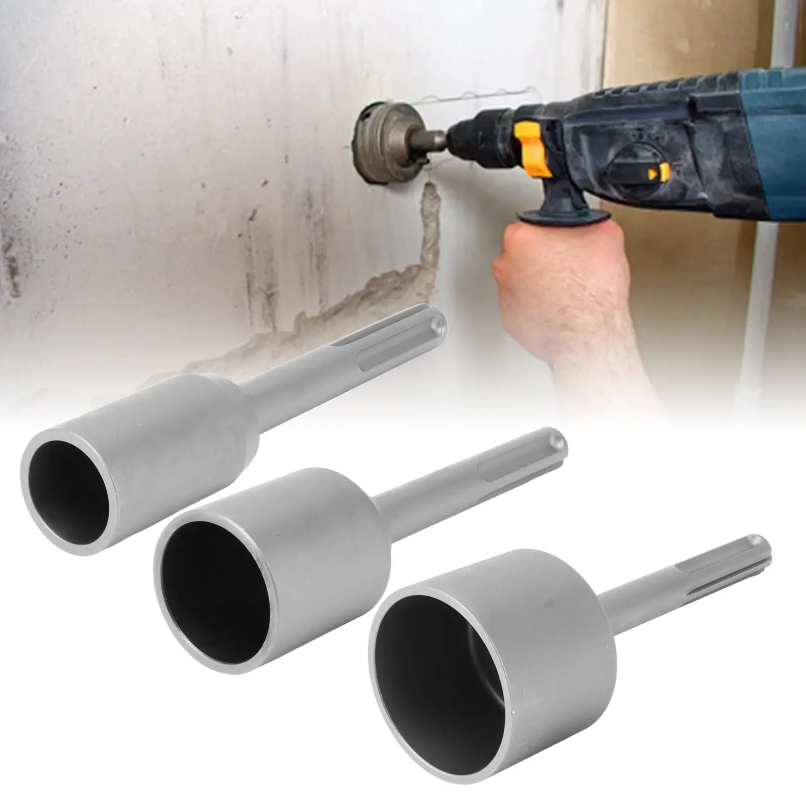 T Post Driver 5 Pits Shank Steel Fence Post Driver Hand Post Pounder Hammer Drill Attachment 20cm Length
