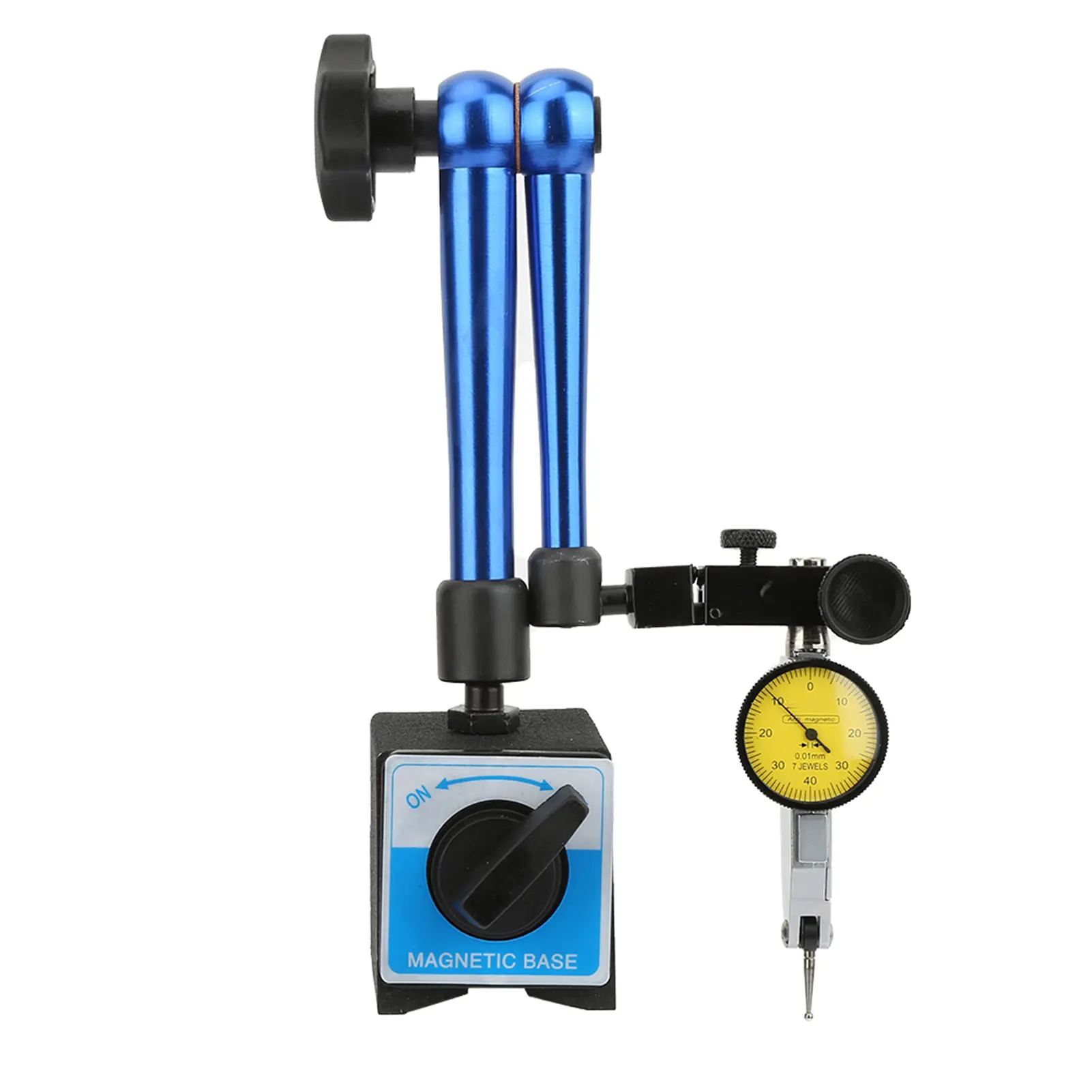 Magnetic Flexible Base Holder Stand with Dial Test Indicator Gauge Blue