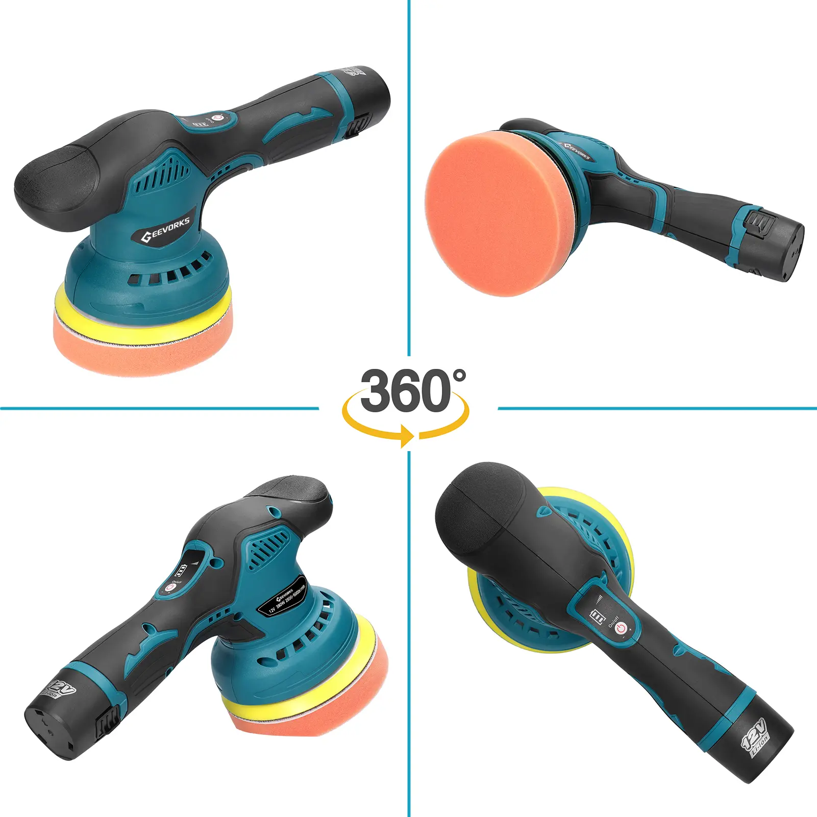 Cordless Eccentric Car Polisher 8 Gears of Speeds Adjustable Electric Auto Polishing Machine Multifunctional Metal Waxing Wood G