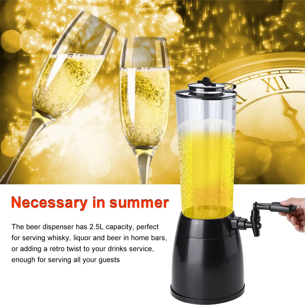 2.5L Beer Beverage Dispenser Ice Tube for Wine Water Juice Bar Accessories