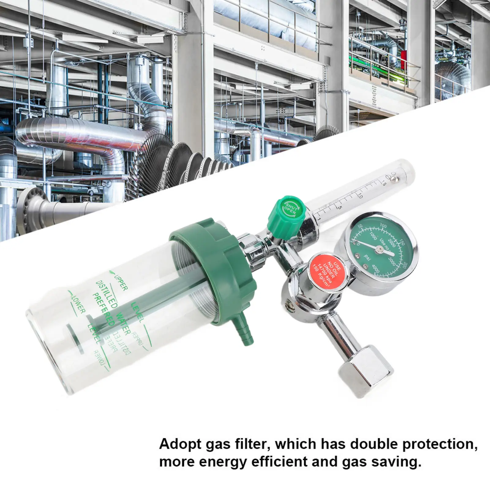 Oxygen Pressure Reducer 0‑100mpa Air Flow Regulator Professional Oxygen Gas Pressure Reducer Gauge Meter