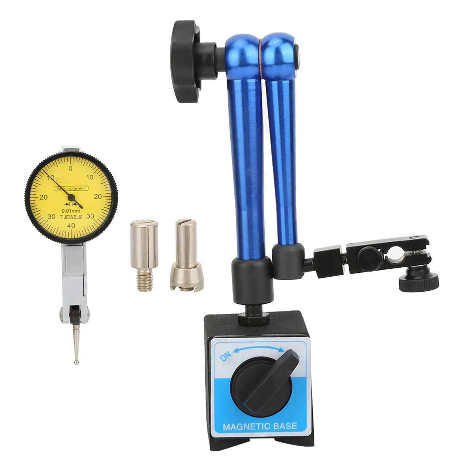 Magnetic Flexible Base Holder Stand with Dial Test Indicator Gauge Blue