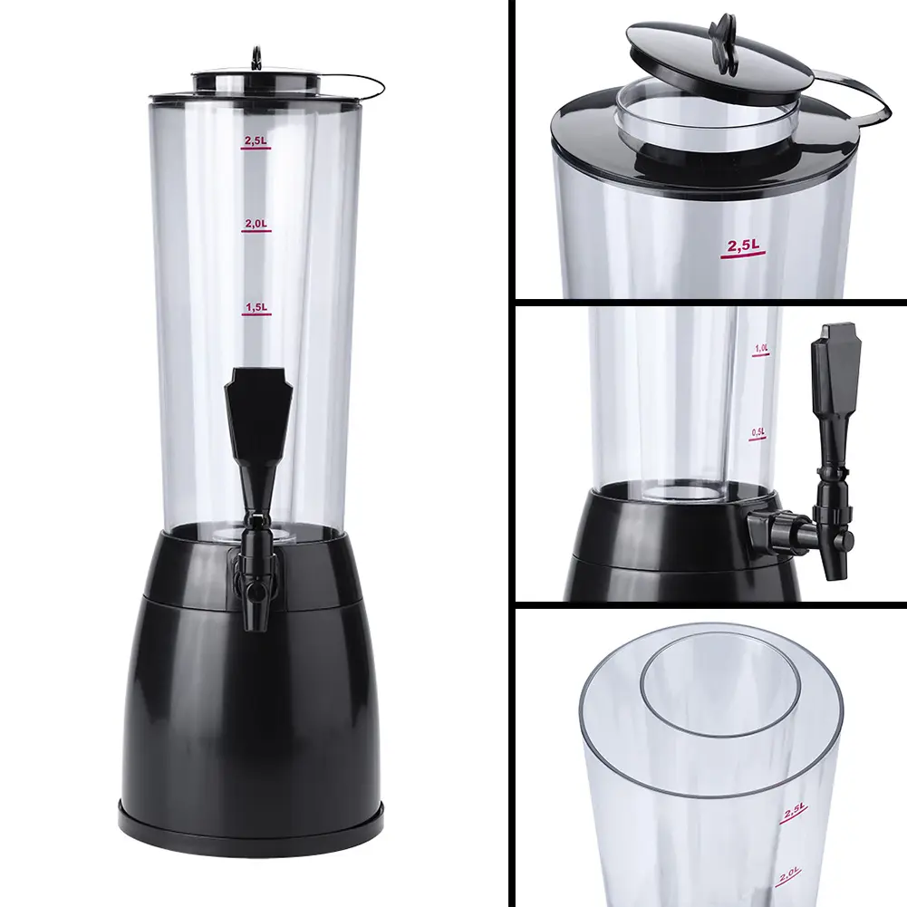 2.5L Beer Beverage Dispenser Ice Tube for Wine Water Juice Bar Accessories