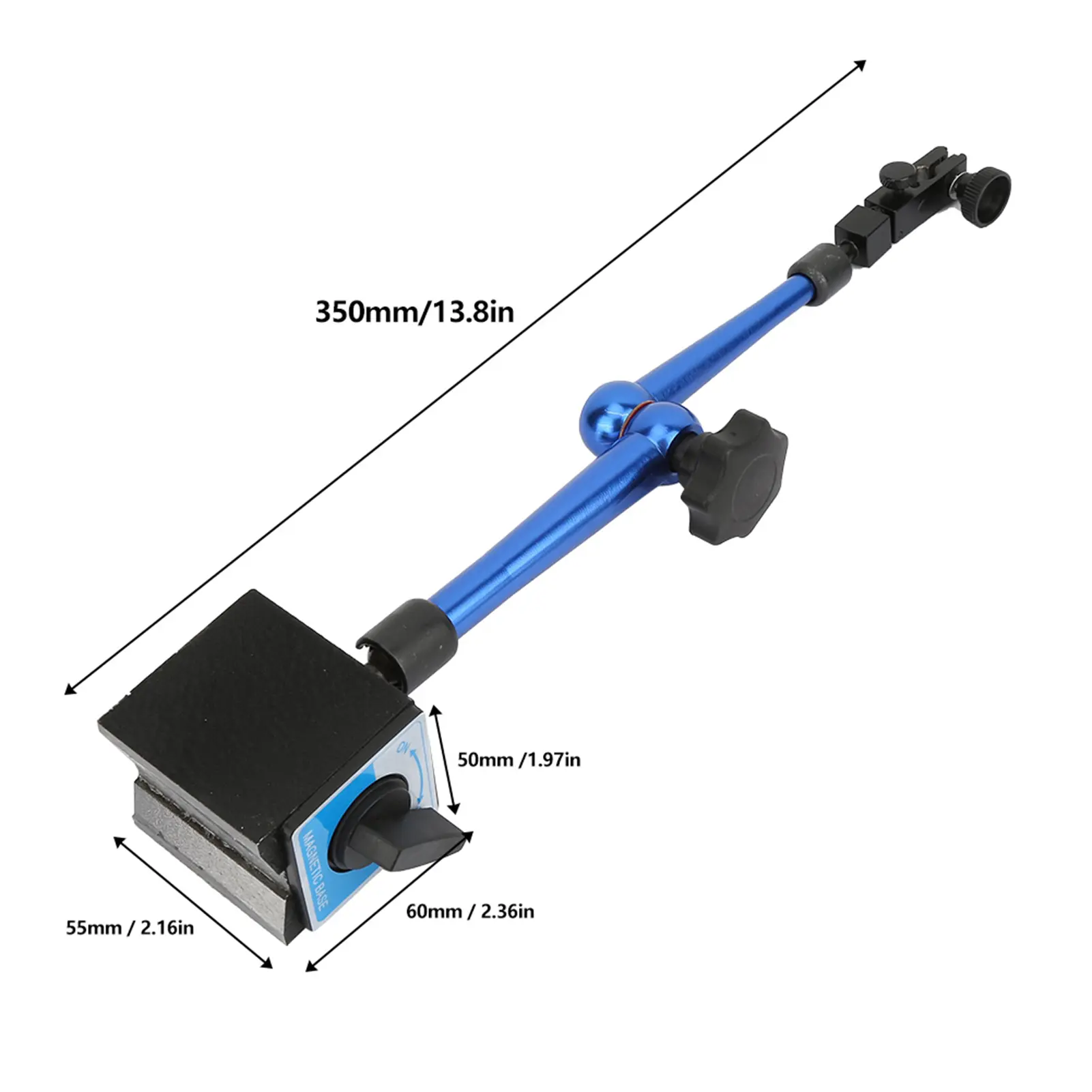 Magnetic Flexible Base Holder Stand with Dial Test Indicator Gauge Blue