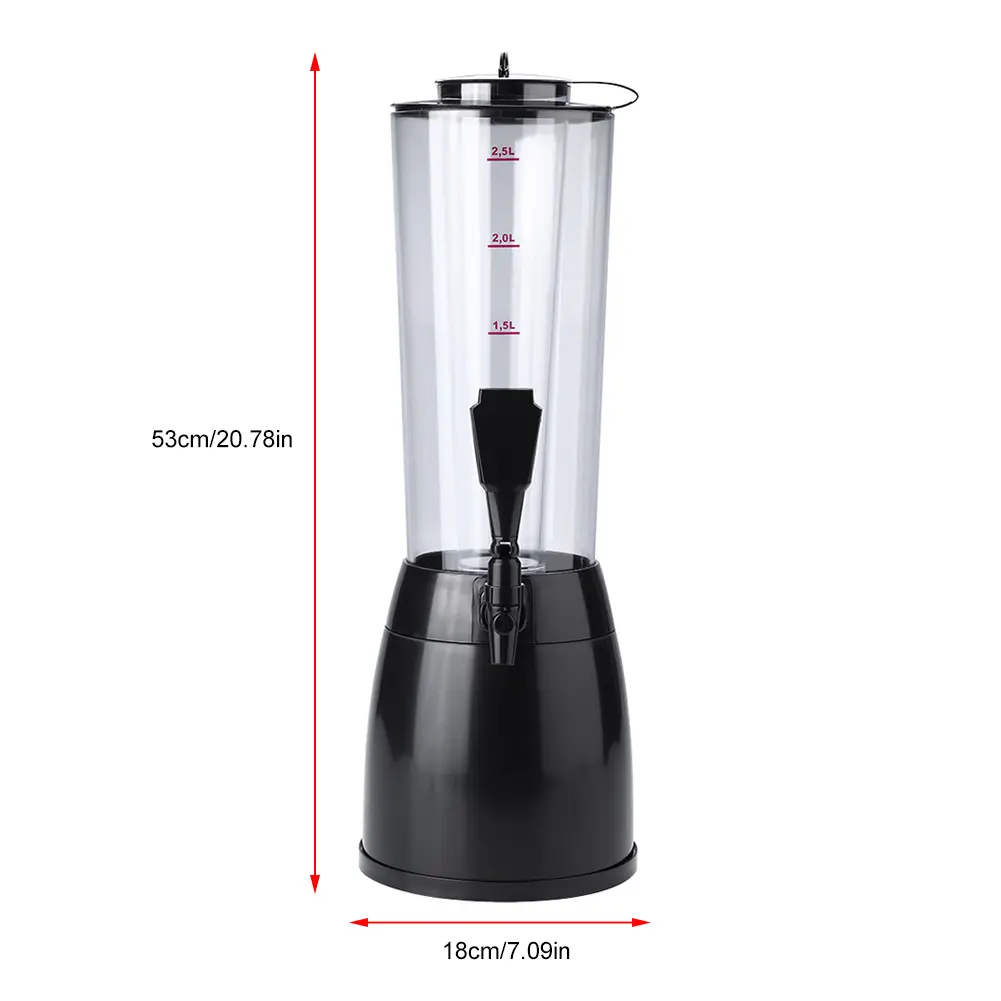 2.5L Beer Beverage Dispenser Ice Tube for Wine Water Juice Bar Accessories