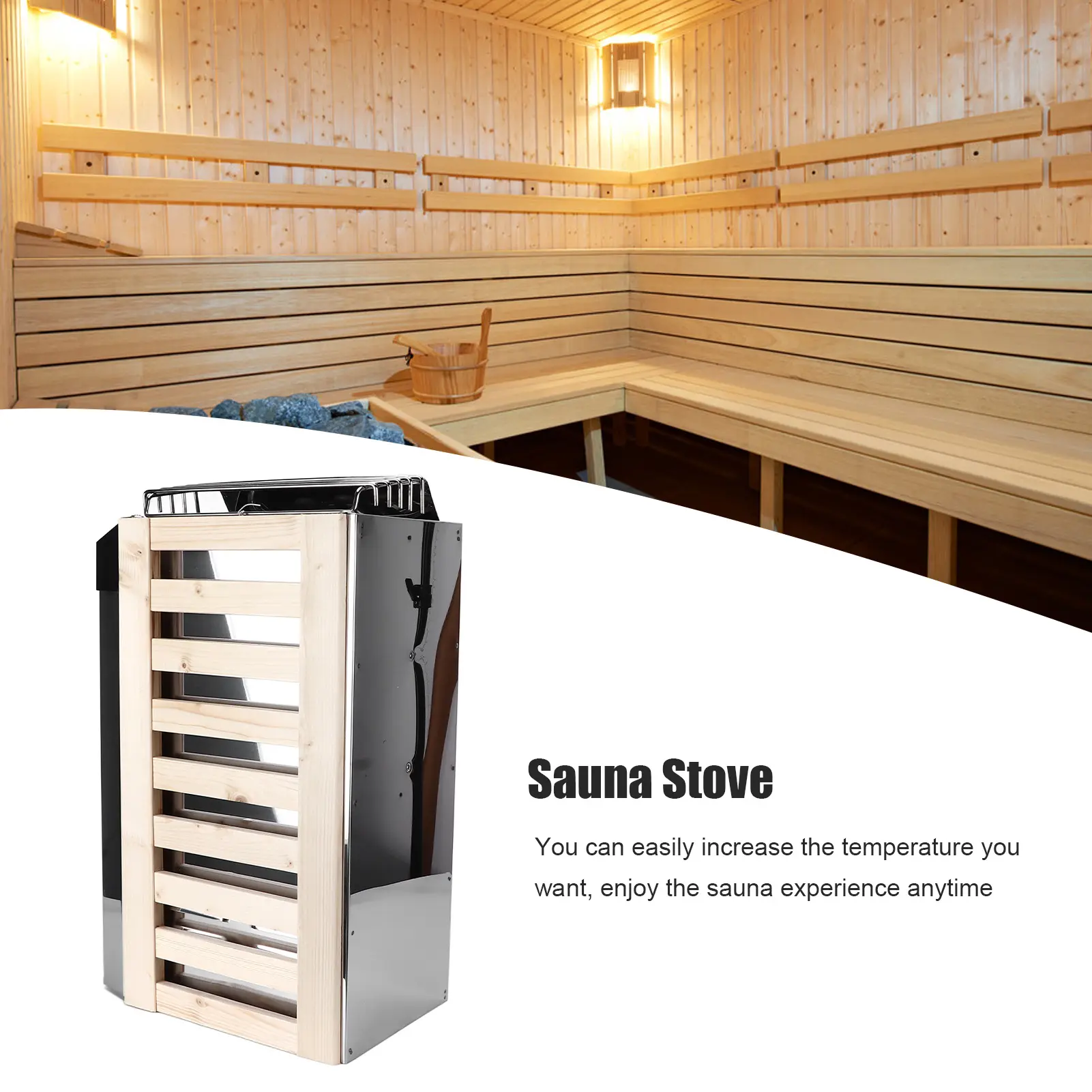 3KW Sauna Stove Stainless Steel Sauna Heater 110V Internal Control Sauna Heating Stove for Bedroom Office