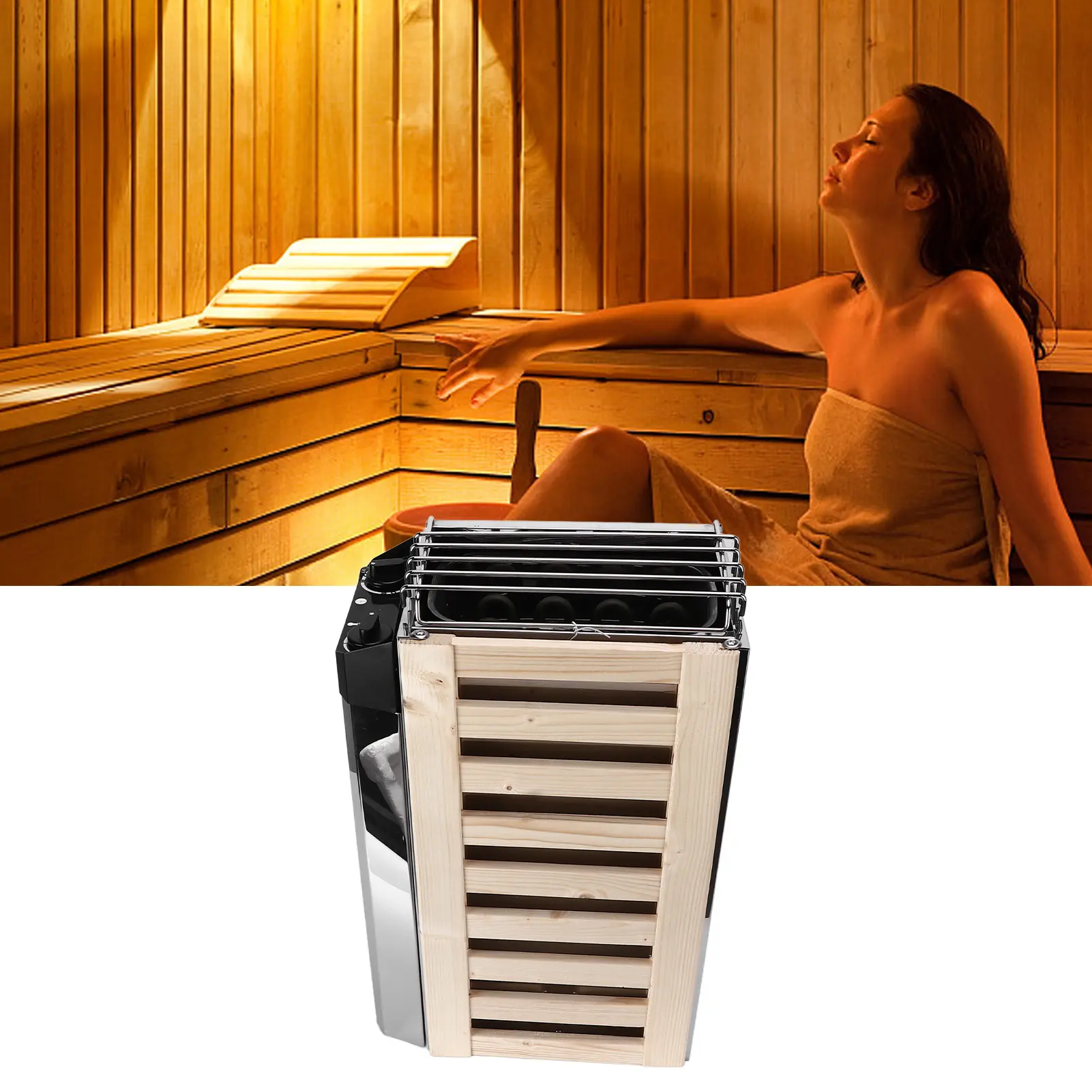 3KW Sauna Stove Stainless Steel Sauna Heater 110V Internal Control Sauna Heating Stove for Bedroom Office