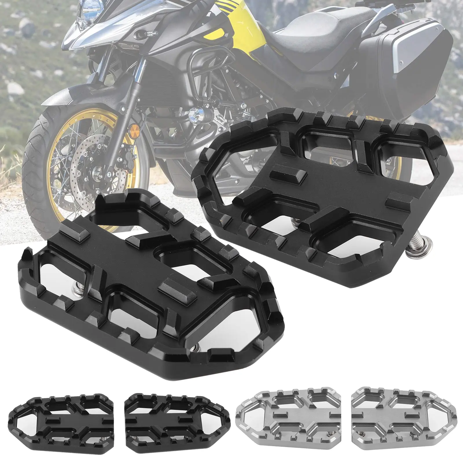Motorcycle Wide Footrest CNC Aluminum Alloy Pedals Fit for Suzuki DL650 DL1000 VSTROM 650XT/1000XT