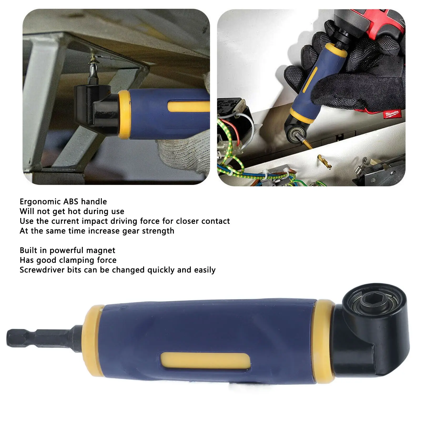 Right Angle Drill Adaptor 90 Degree Yellow Blue Drills Attachment Extension Driver