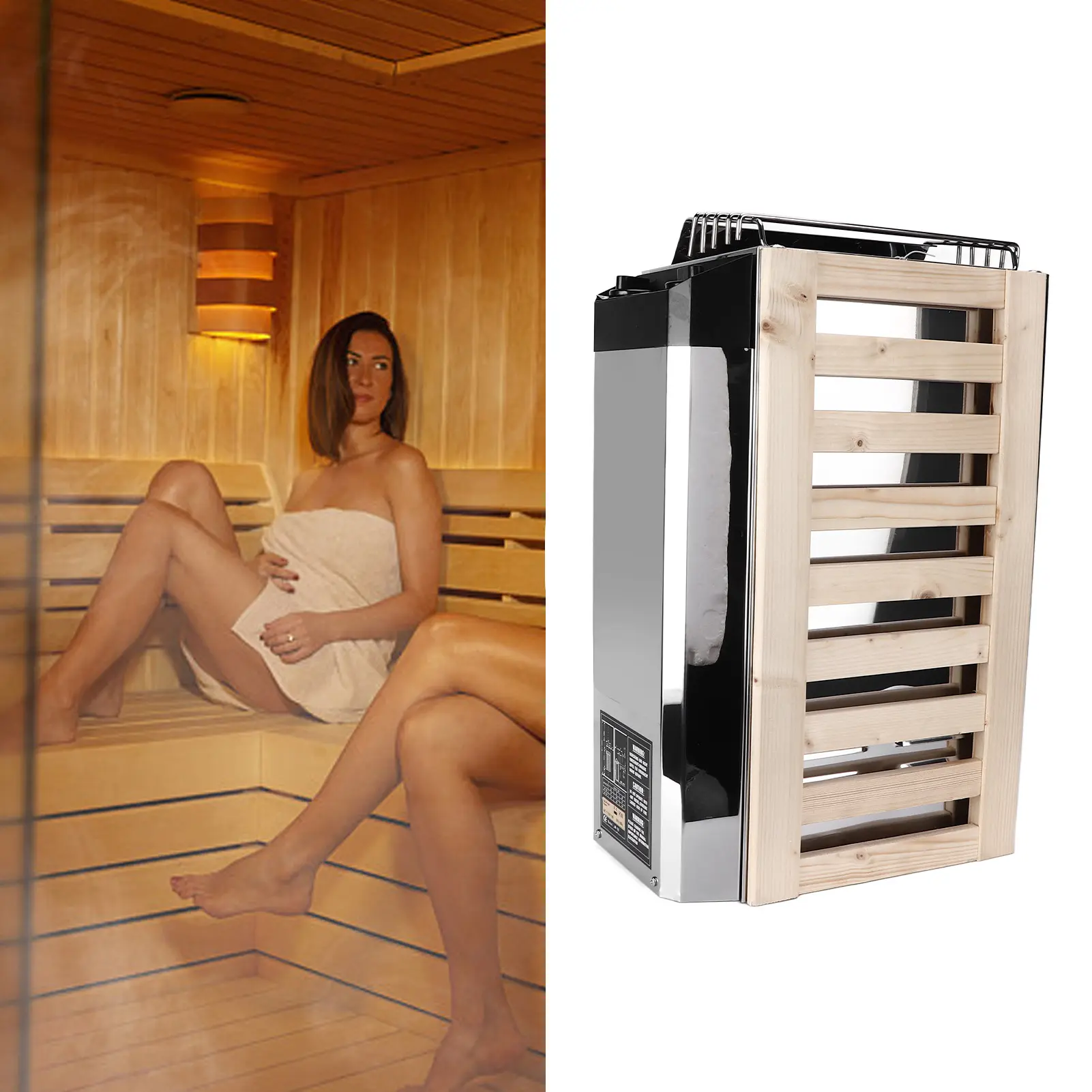 3KW Sauna Stove Stainless Steel Sauna Heater 110V Internal Control Sauna Heating Stove for Bedroom Office