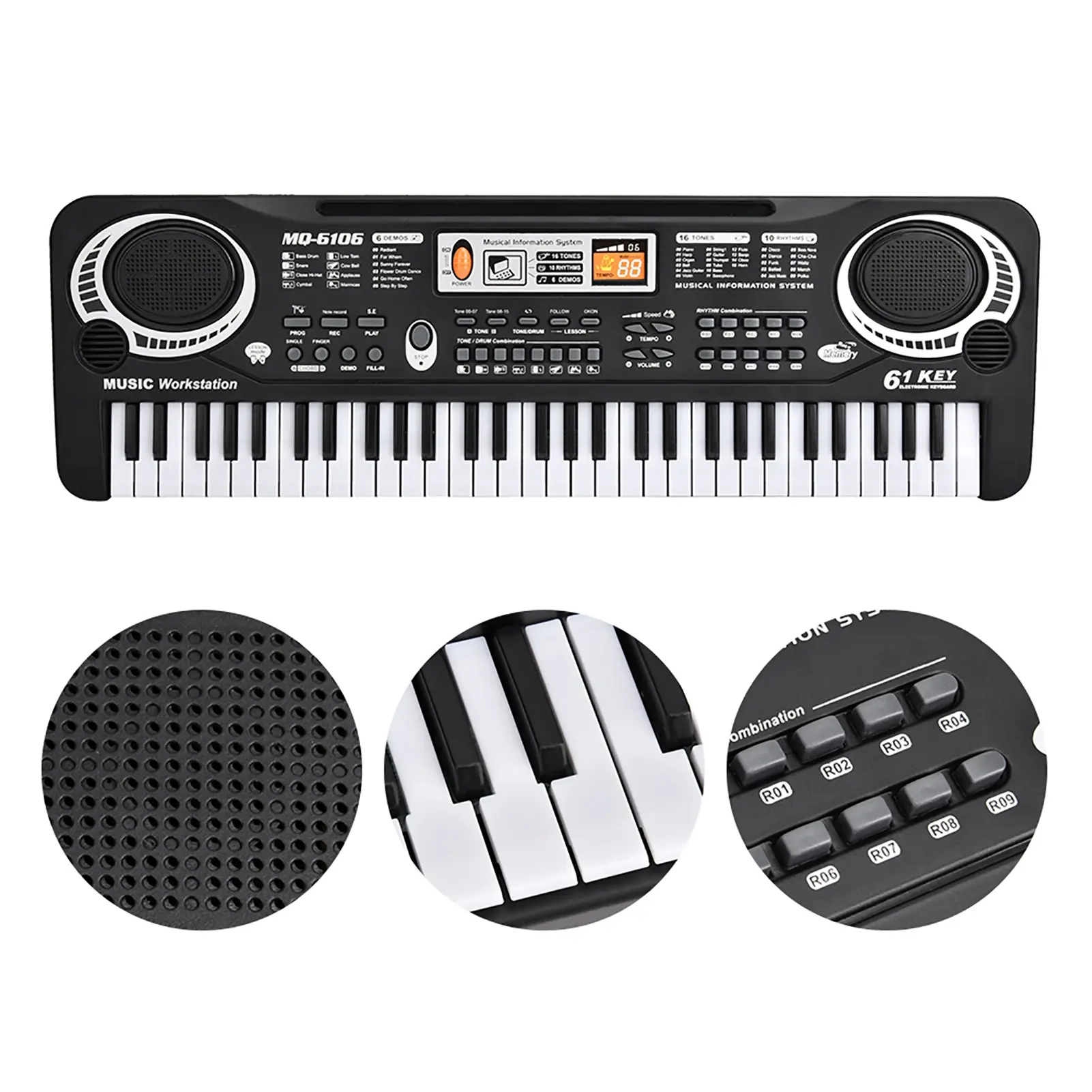 61 Key Electric Piano Digital Key Board Piano Musical Instruments Kids Toy with Microphone