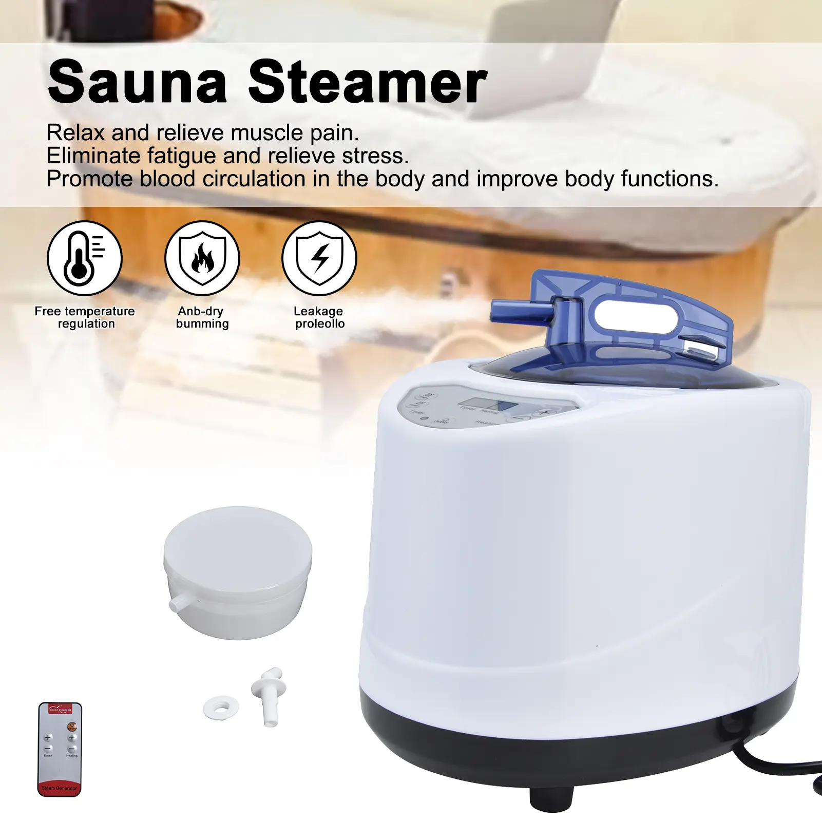 1000W Sauna Steamer Pot Machine Portable Sauna Steam Generator Fumigation Machine for Home Spa