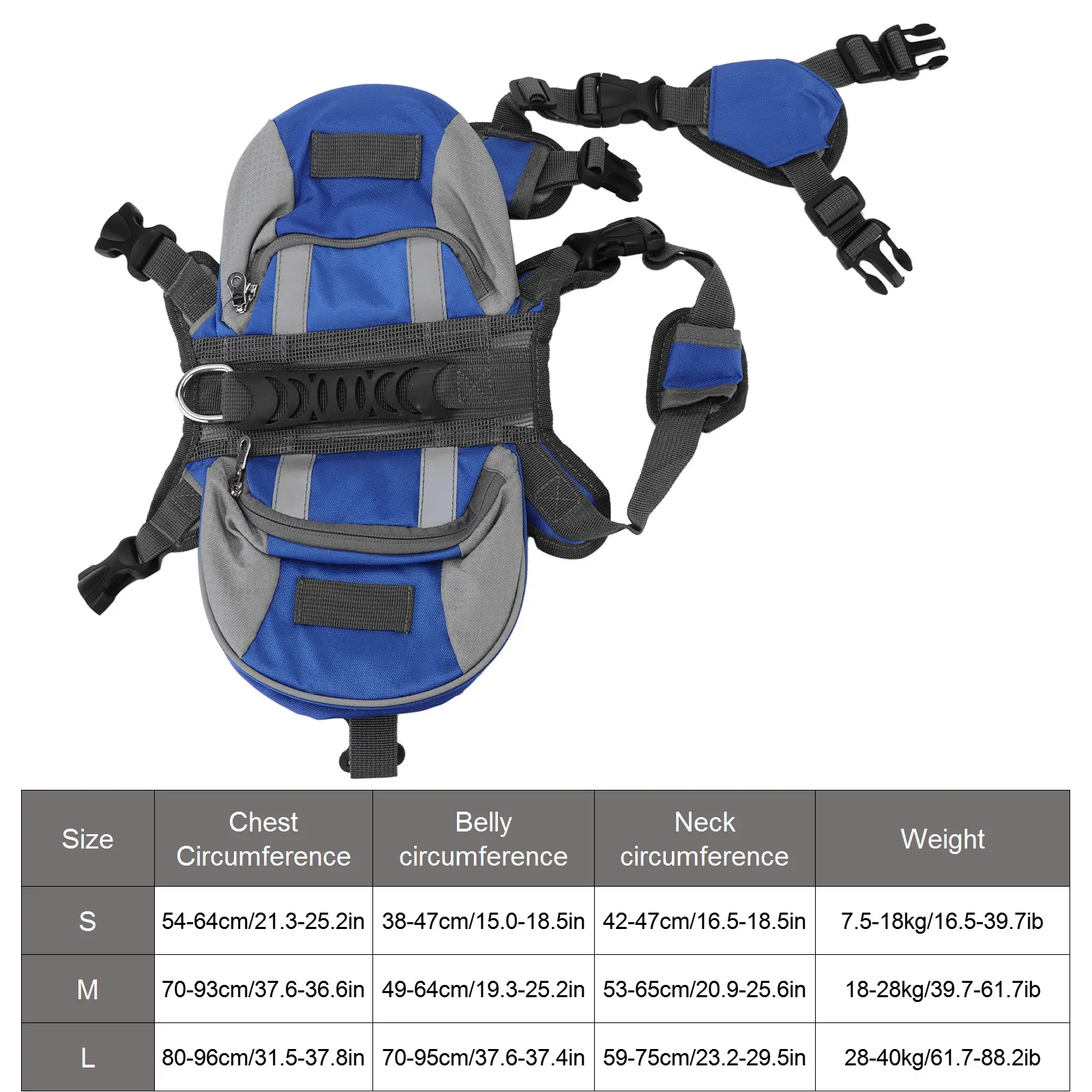 Hound Dog Saddlebags Camping Hiking Reflective Strip Backpack Saddle Bag for Small Medium Large Dogs