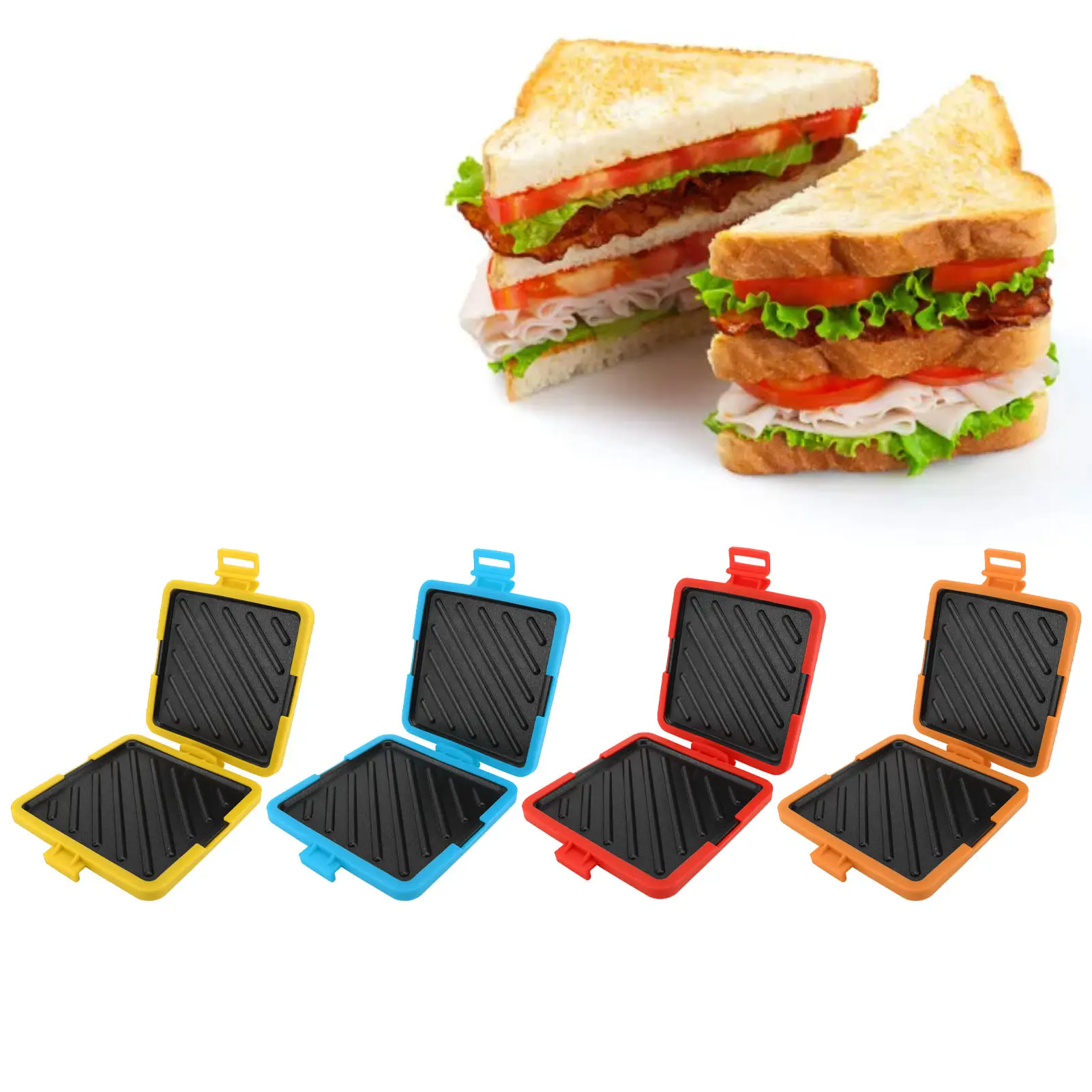 Microwave Toastie Sandwich Maker Microwavable Toaster with Adjustable Silicone Straps No Electricity Cordless