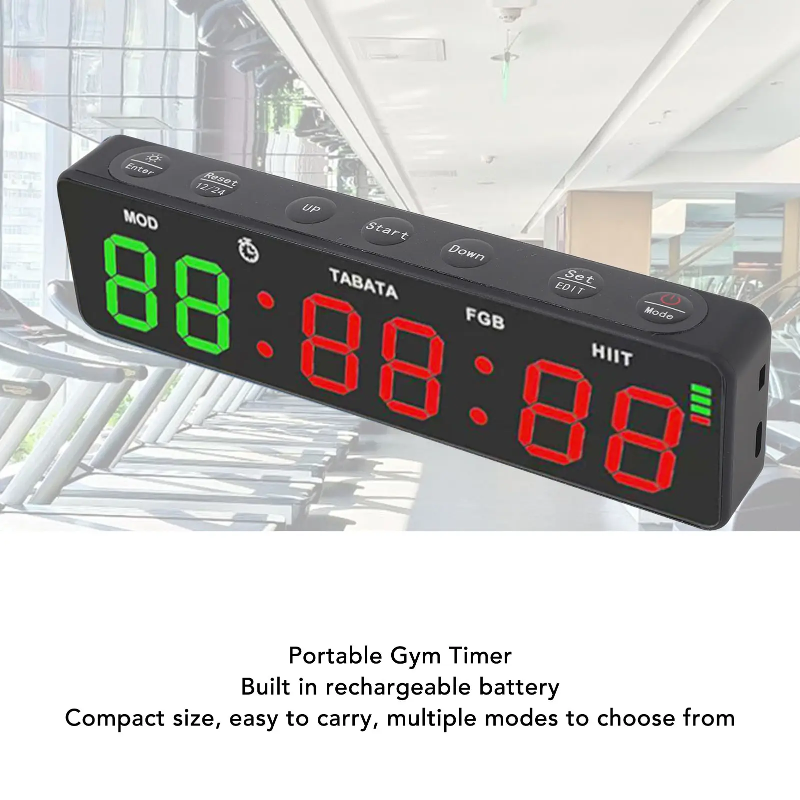 Magnetic Gym Timer Magnetic Rechargeable Workout Interval Fitness Digital Timer with Stopwatch for Home Garage Boxing