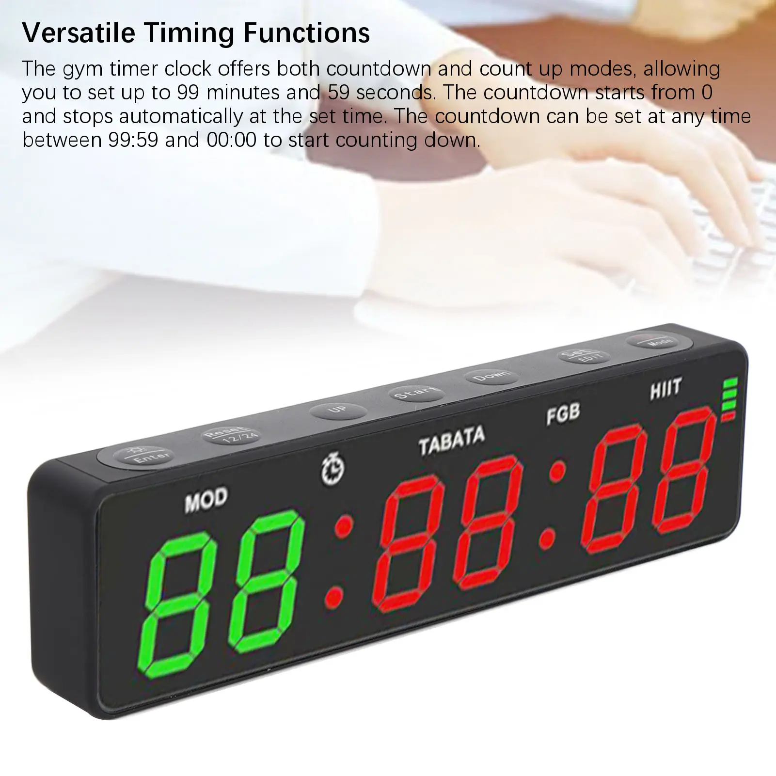 Magnetic Gym Timer Magnetic Rechargeable Workout Interval Fitness Digital Timer with Stopwatch for Home Garage Boxing