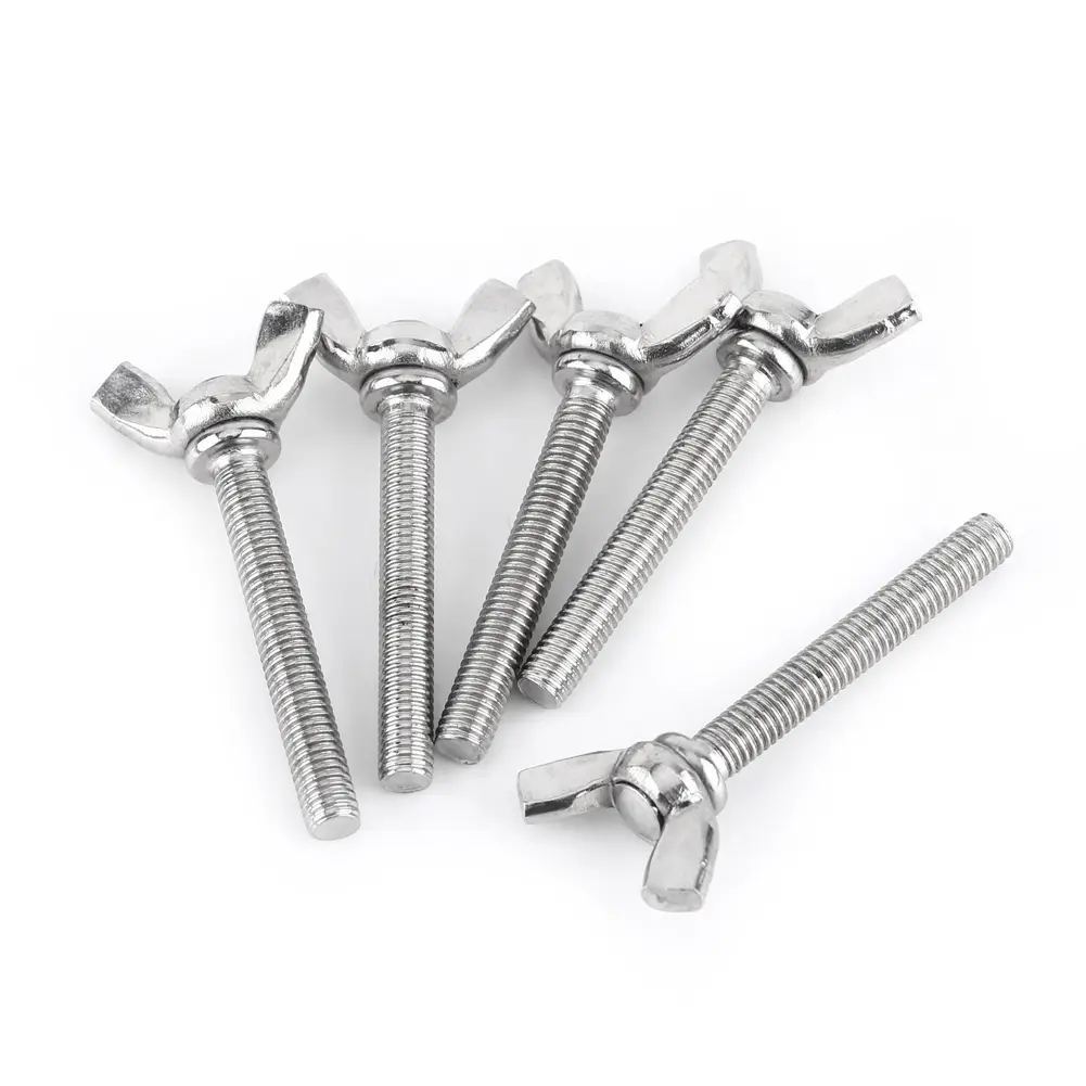5pcs Bag 304 Stainless Steel Wing Butterfly Screws Bolts Wingbolt Machine Fastener