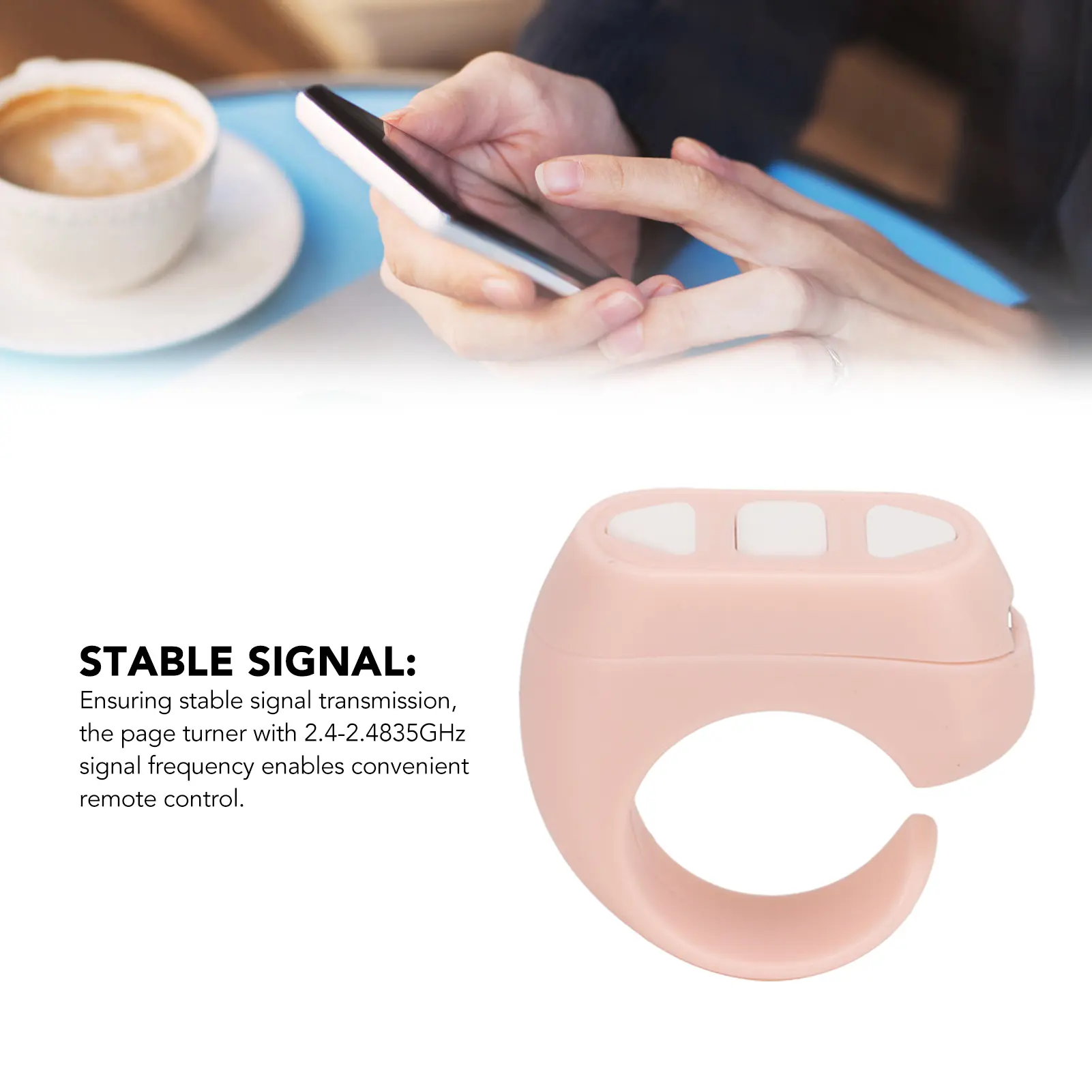 App Bluetooth Remote Control Page Turner Phone Remote Control Ring Phone Novel Watch TV Turn Page Click Like Selfie Device ZL 03