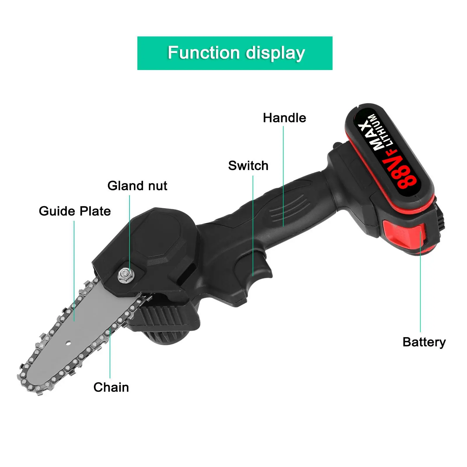 Cordless Electric Pruning Shear Brushless Pruning Shears and Brushed Electric Chain Saw Set for Tree Trimming and Branch Cutting