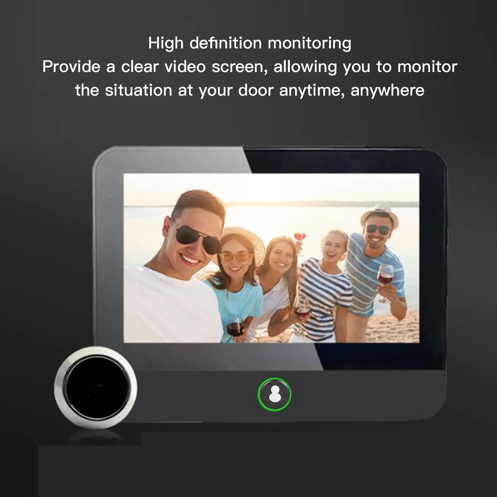Video Doorbell for TUYA Digital Door Viewer 1080P APP Monitoring Wide View Angle Convenient for Home Office