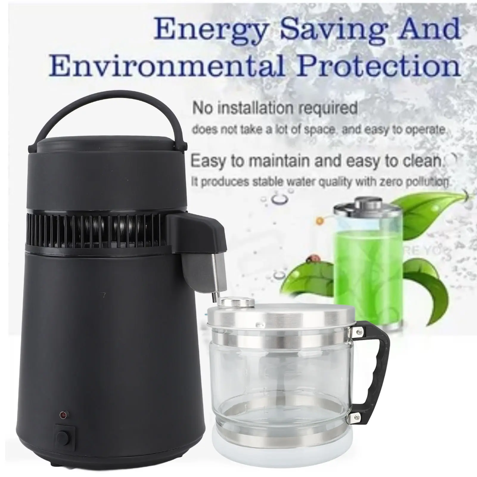 4L Distilled Water Container Replacement Storage Collection Bottle Glass Jar for Home Beauty Countertop