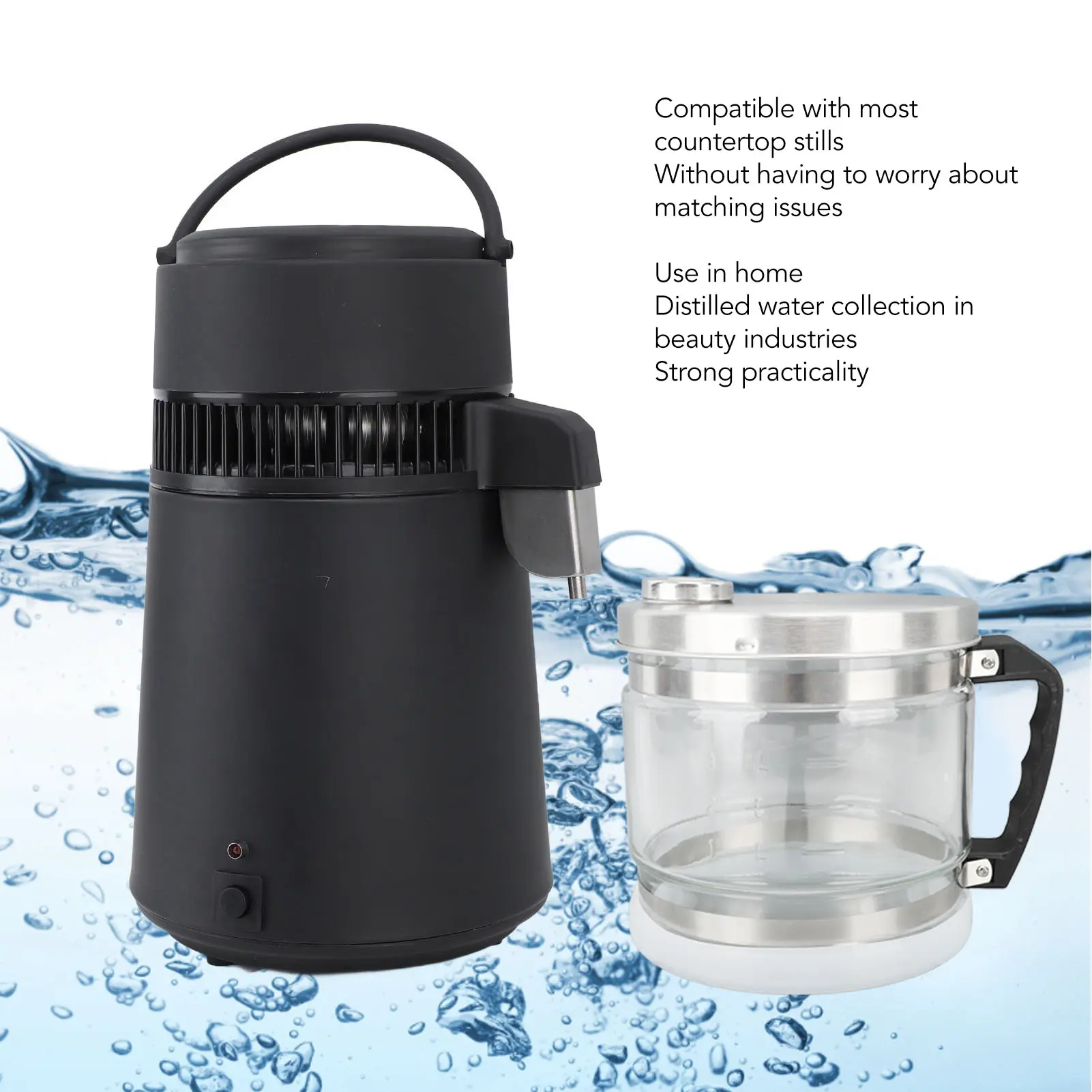4L Distilled Water Container Replacement Storage Collection Bottle Glass Jar for Home Beauty Countertop