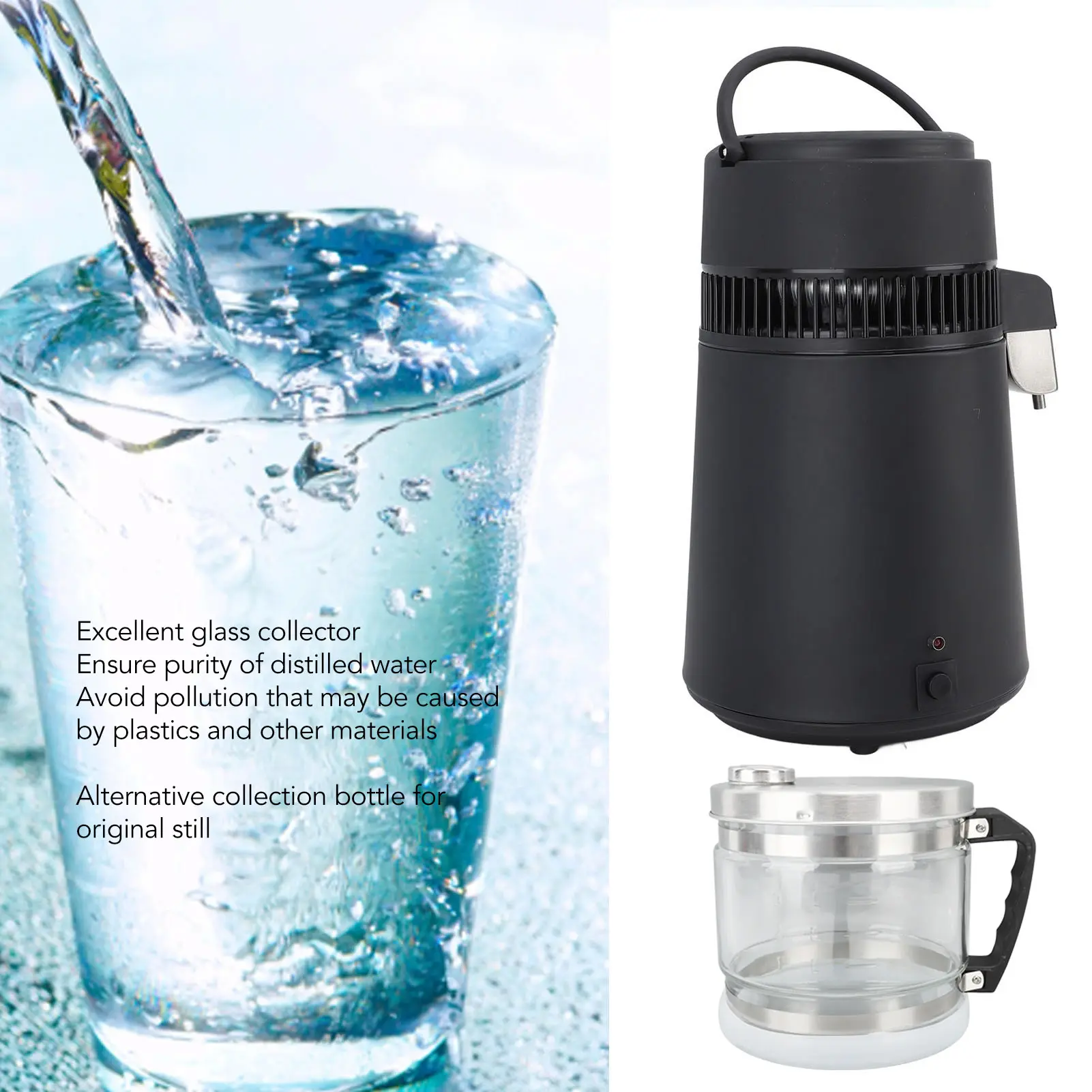 4L Distilled Water Container Replacement Storage Collection Bottle Glass Jar for Home Beauty Countertop