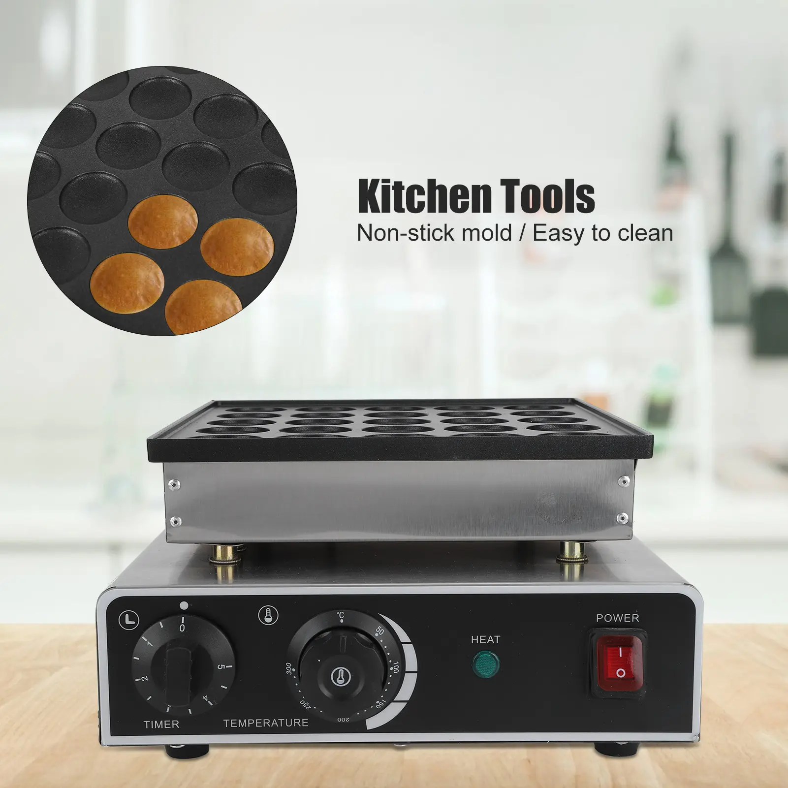 25‑Holes 950W Electric Rapid Heating Waffle Maker Muffin Pancake Machine Kitchen Appliance
