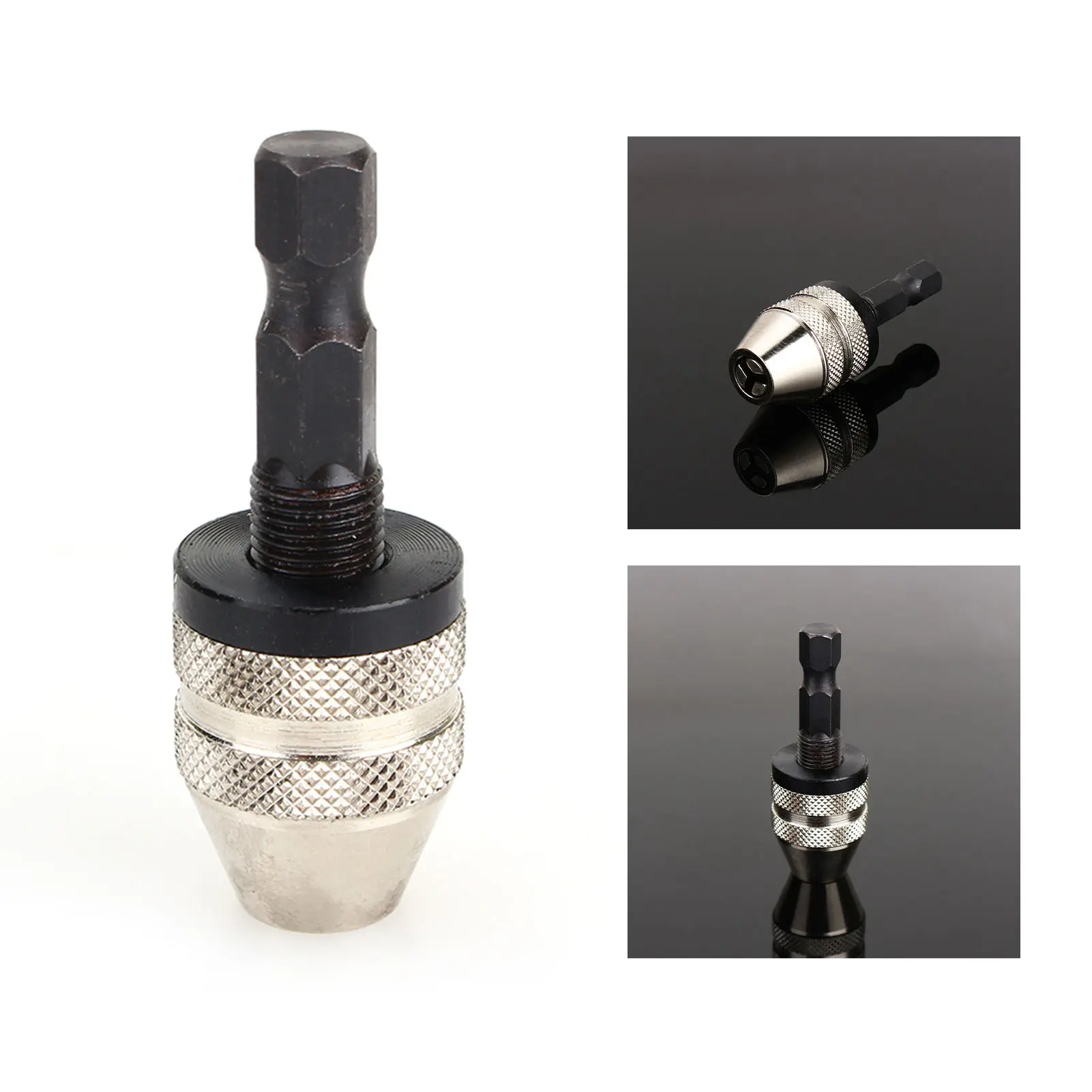 Drill Chuck 1/4" 0.3~3.6mm Quick Change Keyless Drill Bit Chuck Hex Shank Adapter Converter