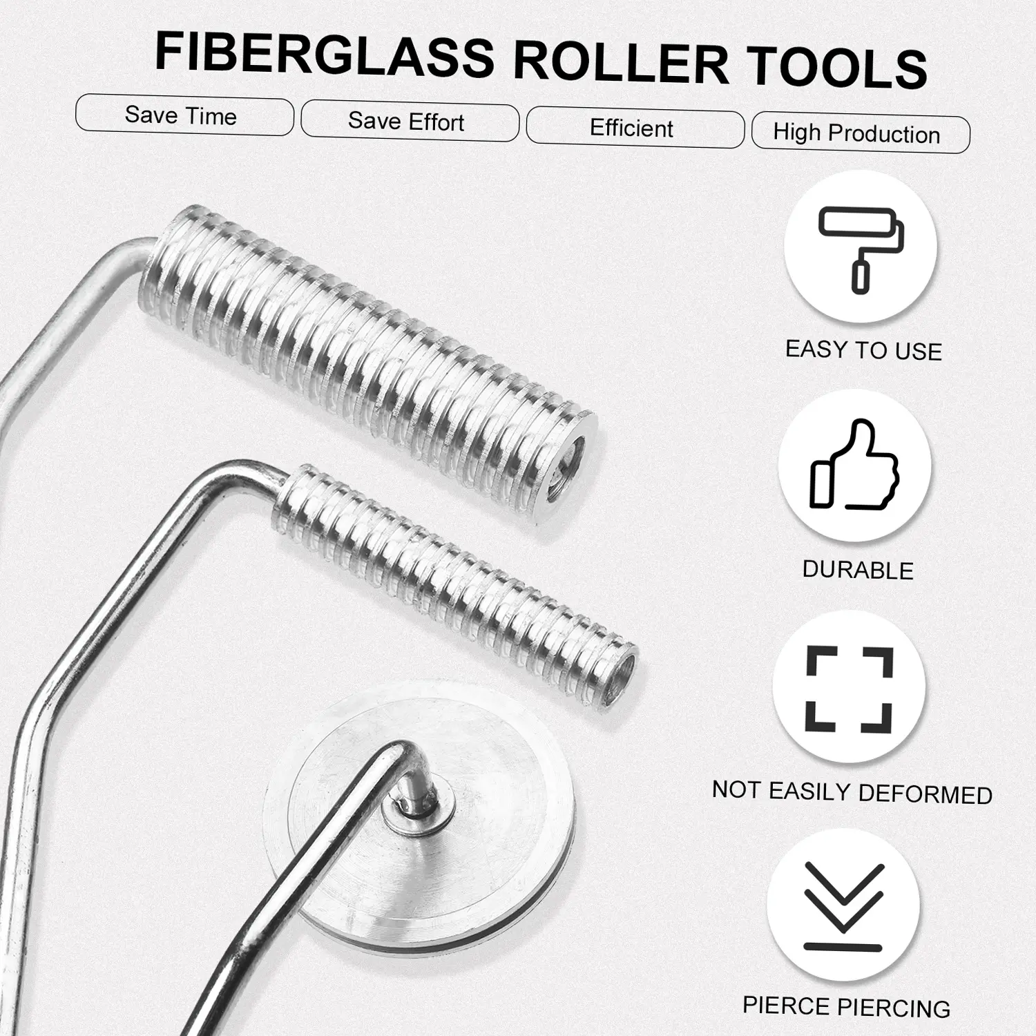 3Pcs Fiberglass Roller Tools Kit Fiberglass Bubble Paddle Tool Laminating Paint Roller Kit for Mold Resin Fiberglass Resin Tub S