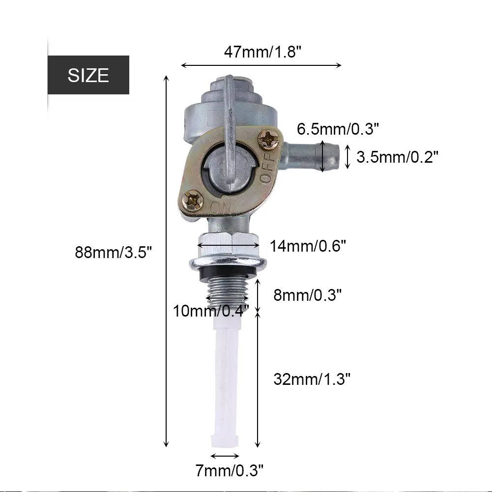 Gas Tank Fuel Switch Valve Pump Petcock Oil Tank Tap M10 x 1.25