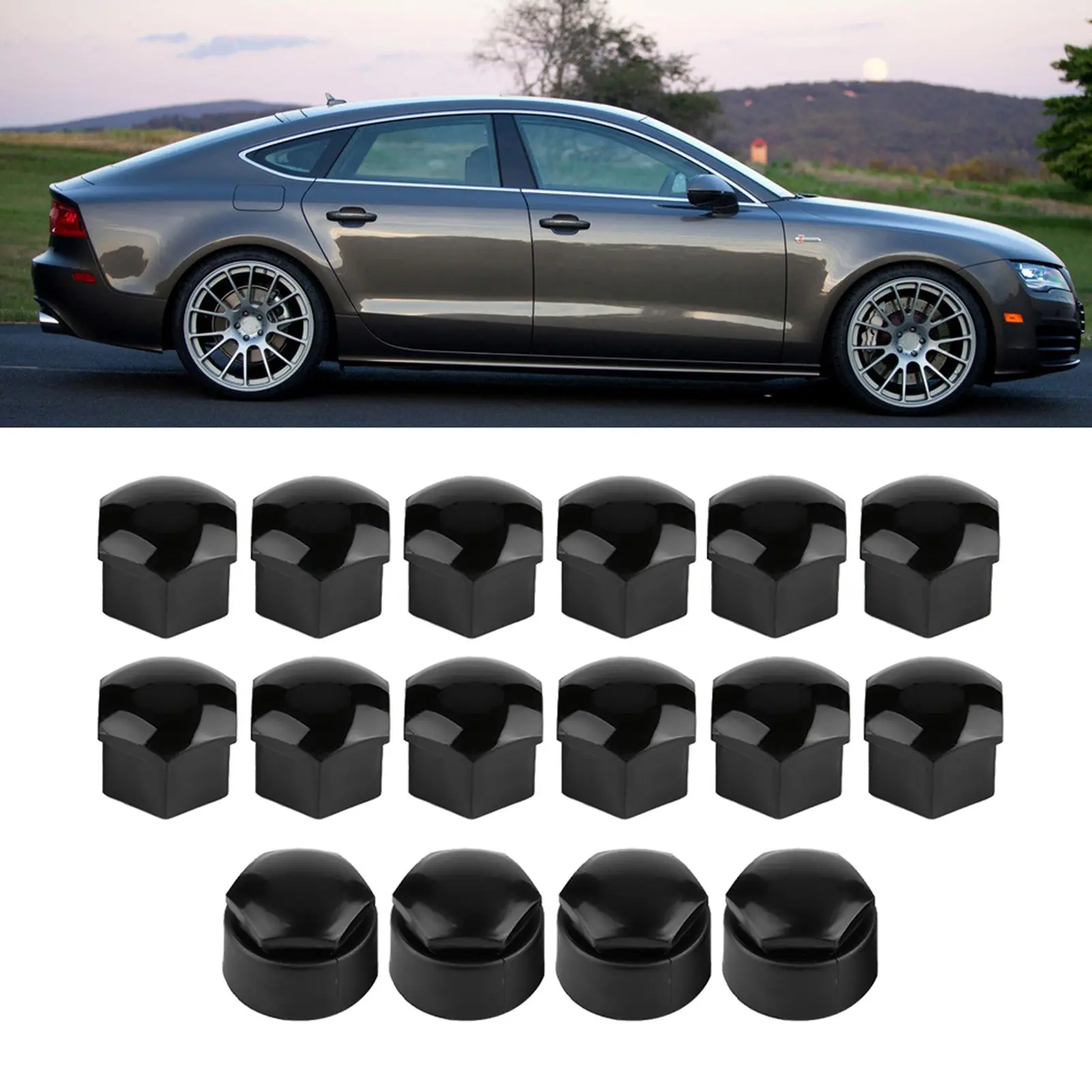 20pcs 17mm Nut Car Wheel Auto Hub Screw Protection Antitheft Cover Cap