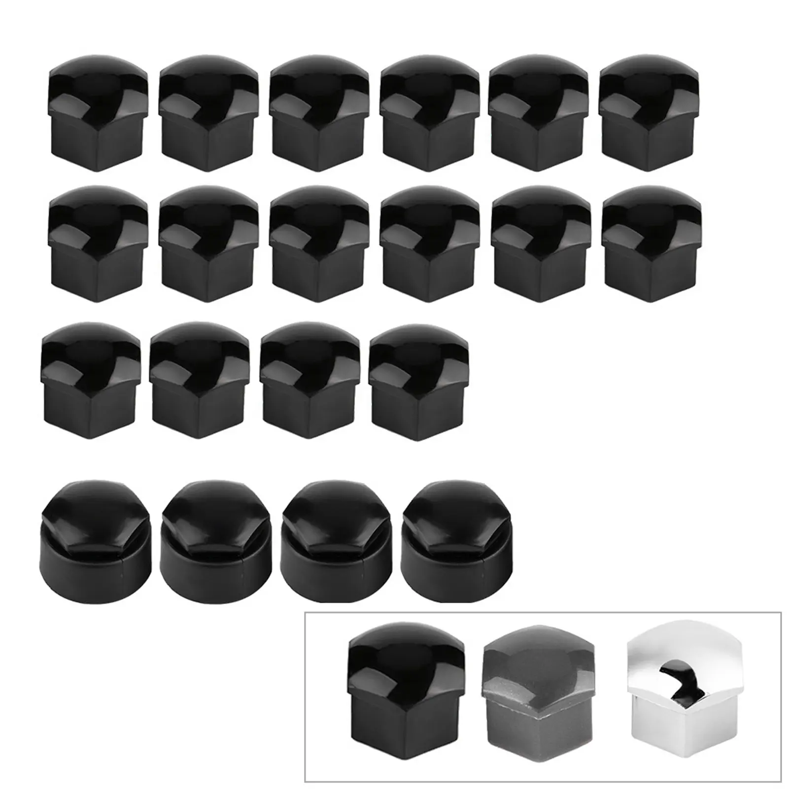 20pcs 17mm Nut Car Wheel Auto Hub Screw Protection Antitheft Cover Cap