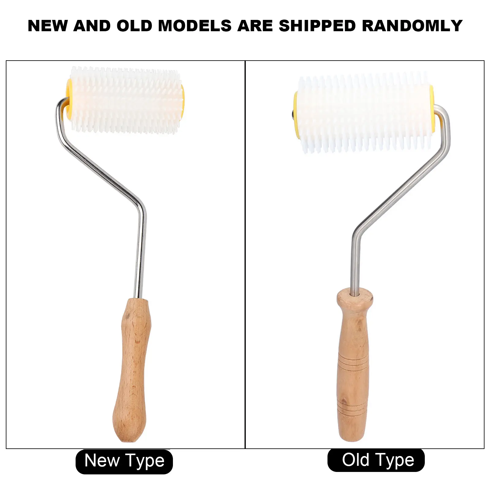 Plastic Honey Uncapping Roller with Wooden Handle Beehive Extracting Roller Beekeeping Tool