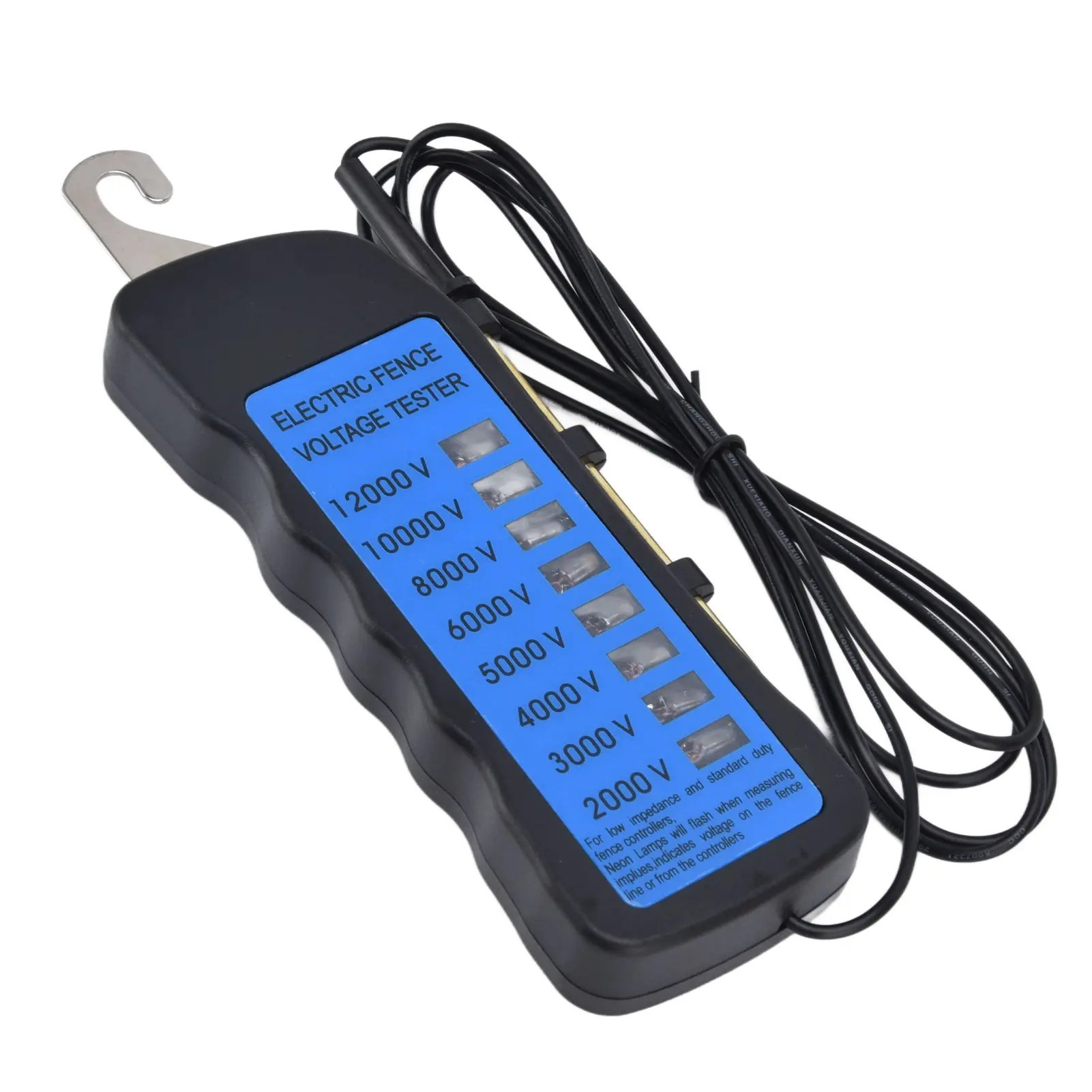 Waterproof Fence Tester 12KV Neon Fence Voltage Tester 2000 to 12000V 8 Neon Indicator Lights Waterproof Fence Tester for Farms