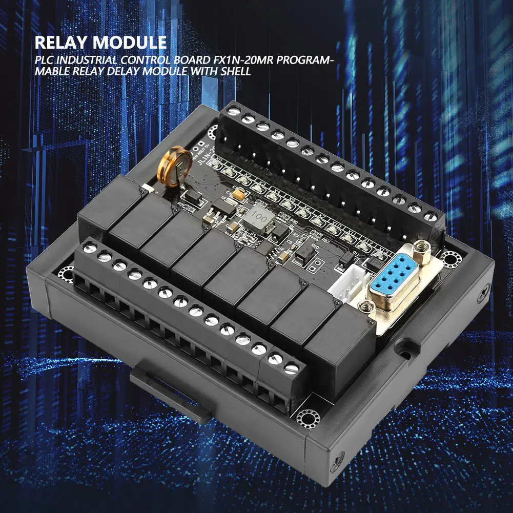 Relay Module PLC Industrial Control Board FX1N-20MR Programmable Relay Delay Module with Shell