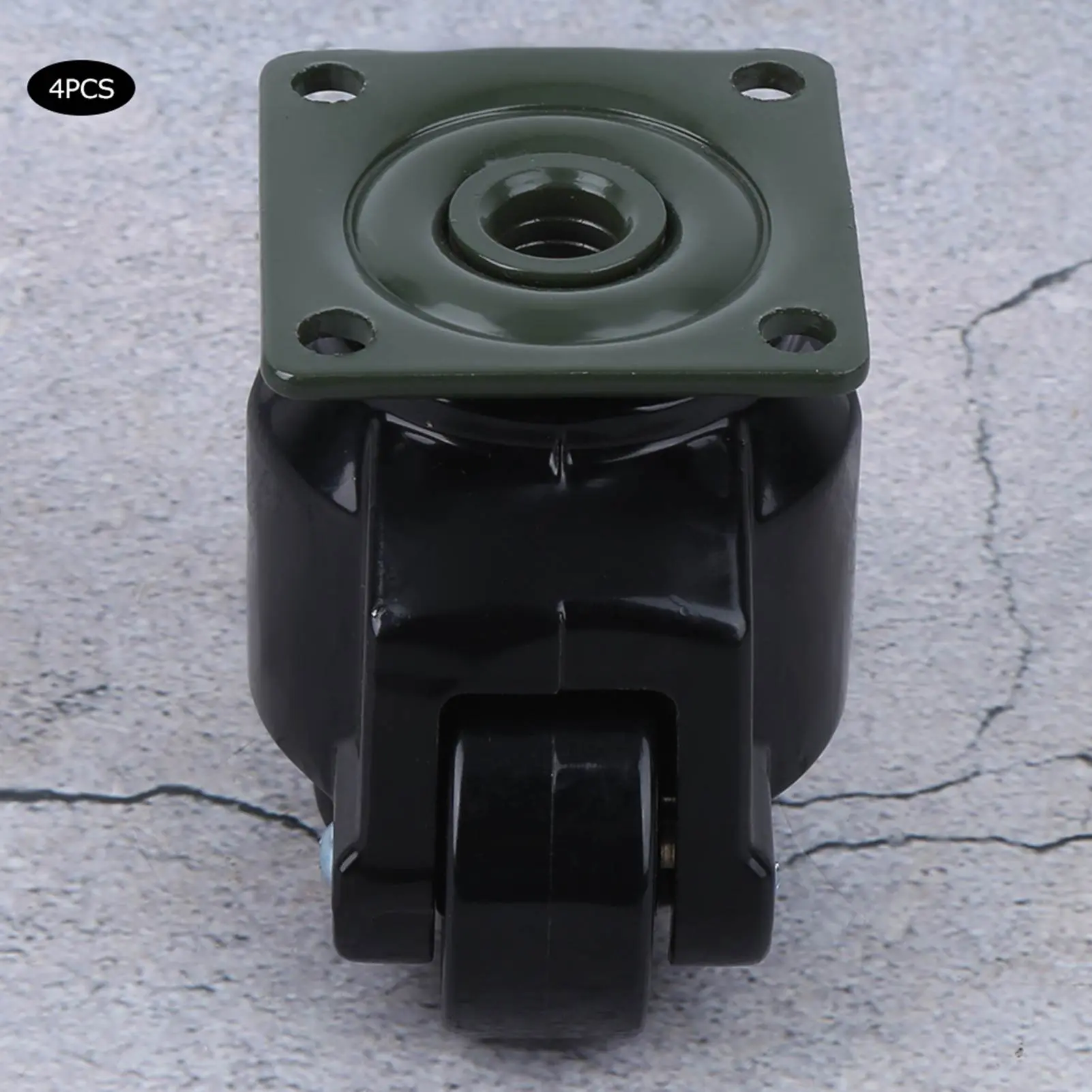 4pcs Level Adjustment Caster GD‑40F Heavy Duty Industrial Roller Wheel Leveling Caster Wheels Black
