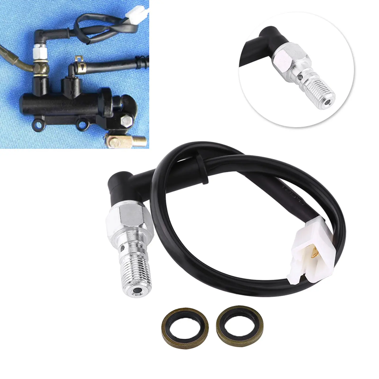 Hydraulic Brake Switch Universal Motorcycle Hydraulic Brake Pressure Rear Light Switch Hollow Bolt