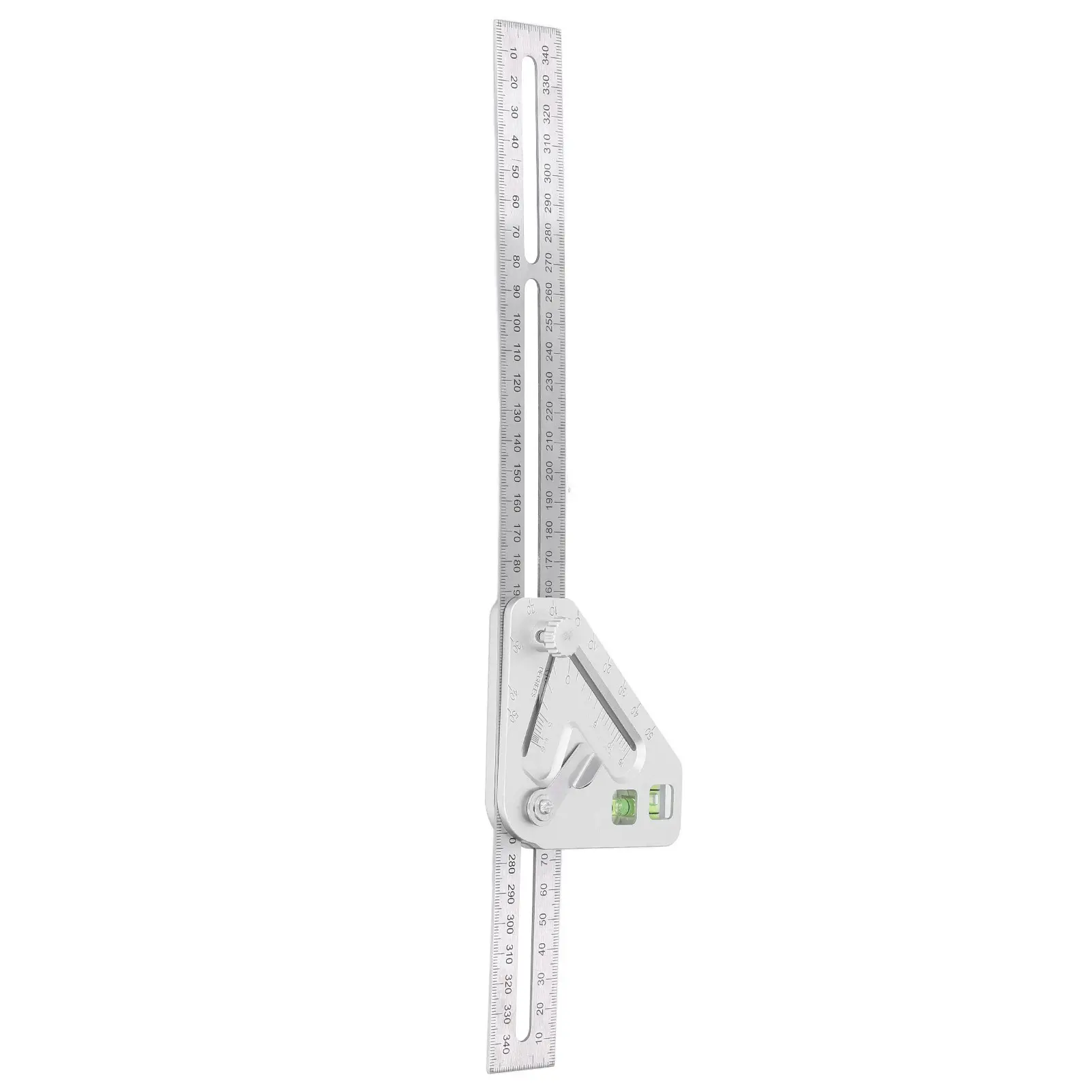 Woodworking Triangle Ruler Silver Flexible Wear Resistance Triangle Ruler with Bubble Level
