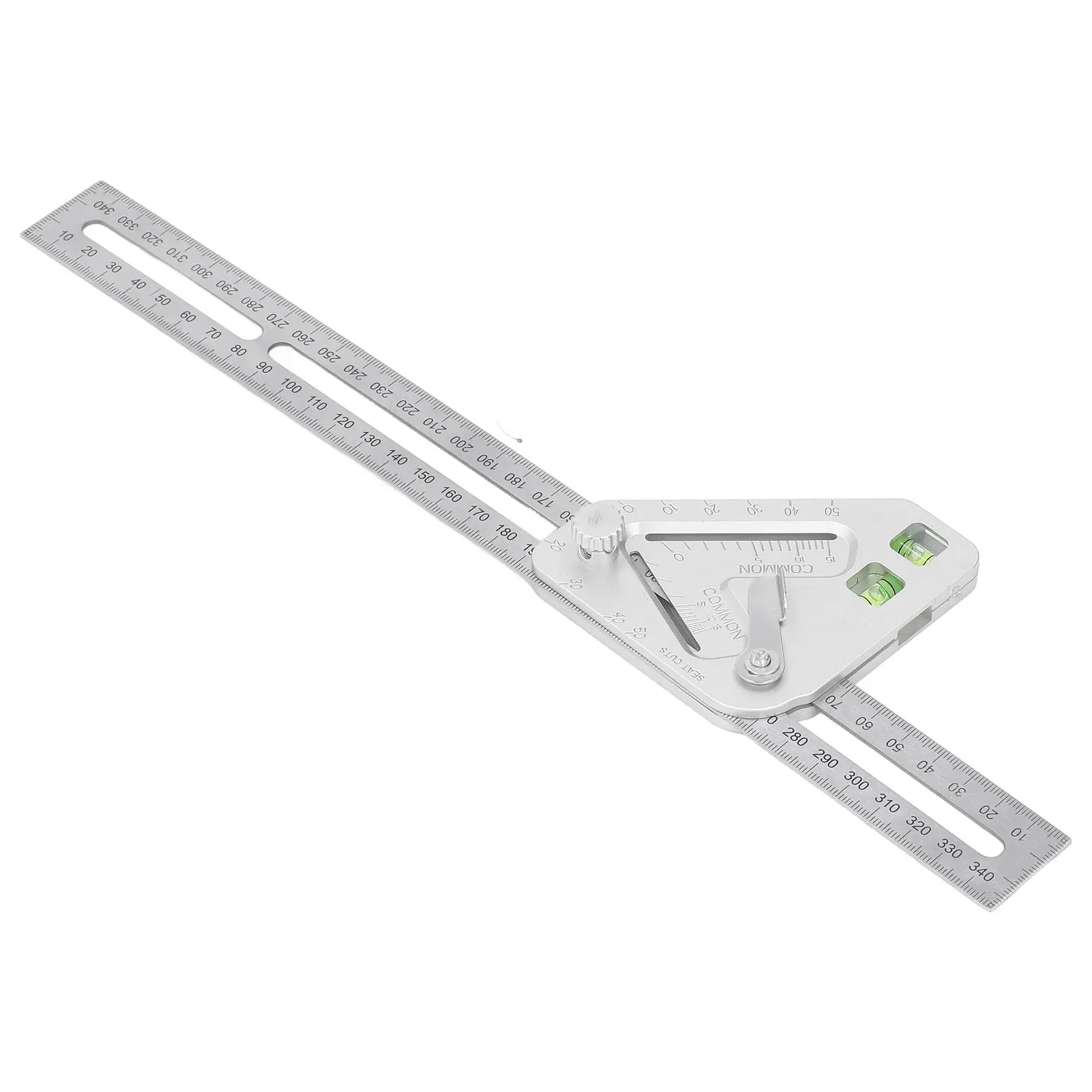 Woodworking Triangle Ruler Silver Flexible Wear Resistance Triangle Ruler with Bubble Level