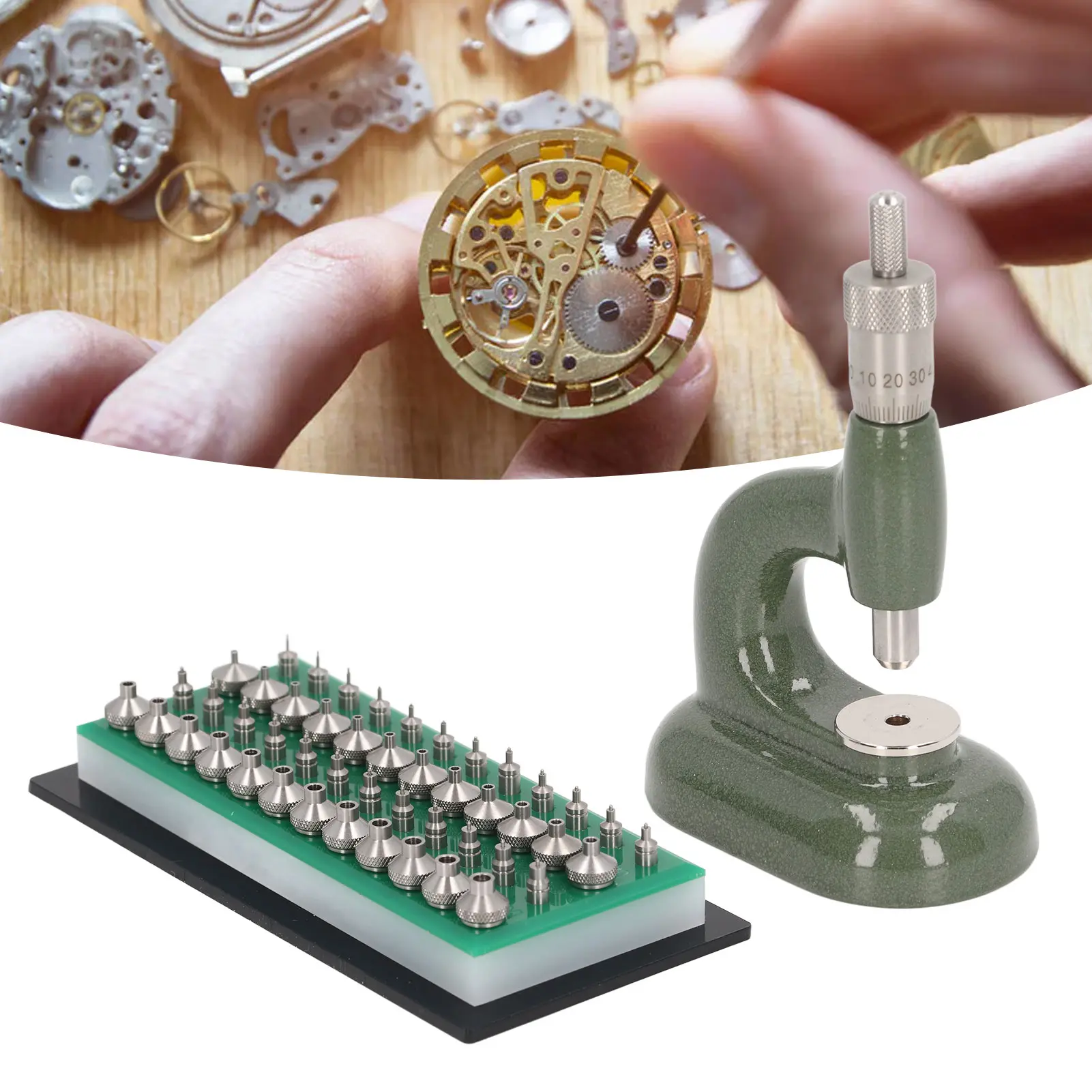 Watch Press Set Watch Repair Tool Watch Repair Tool Aluminum Alloy Watch Case Closer with Dies Watchmaker Jewelling Tool