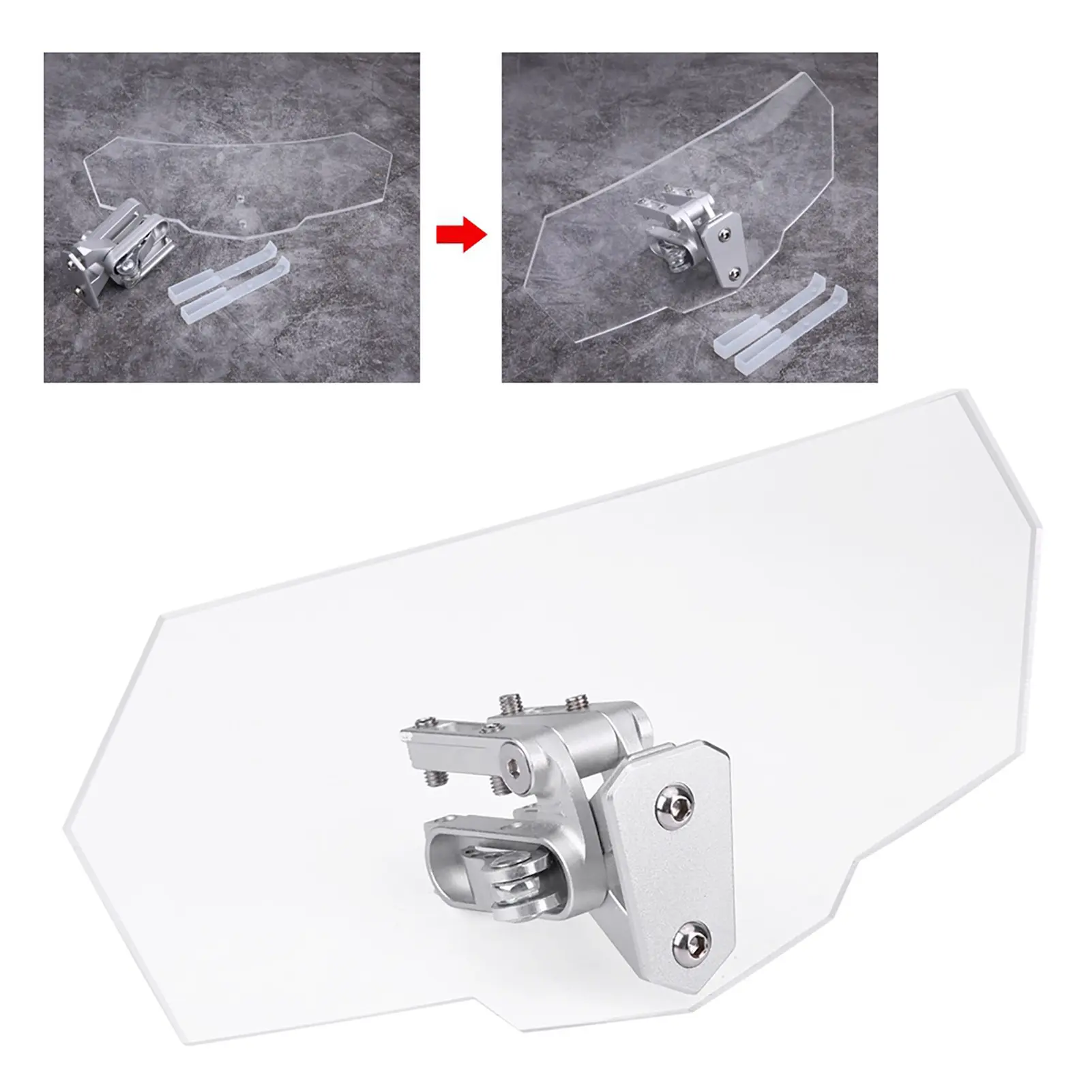 Motorcycle Windscreen Motorcycle Universal Adjustable Windscreen Wind Deflector Windshield