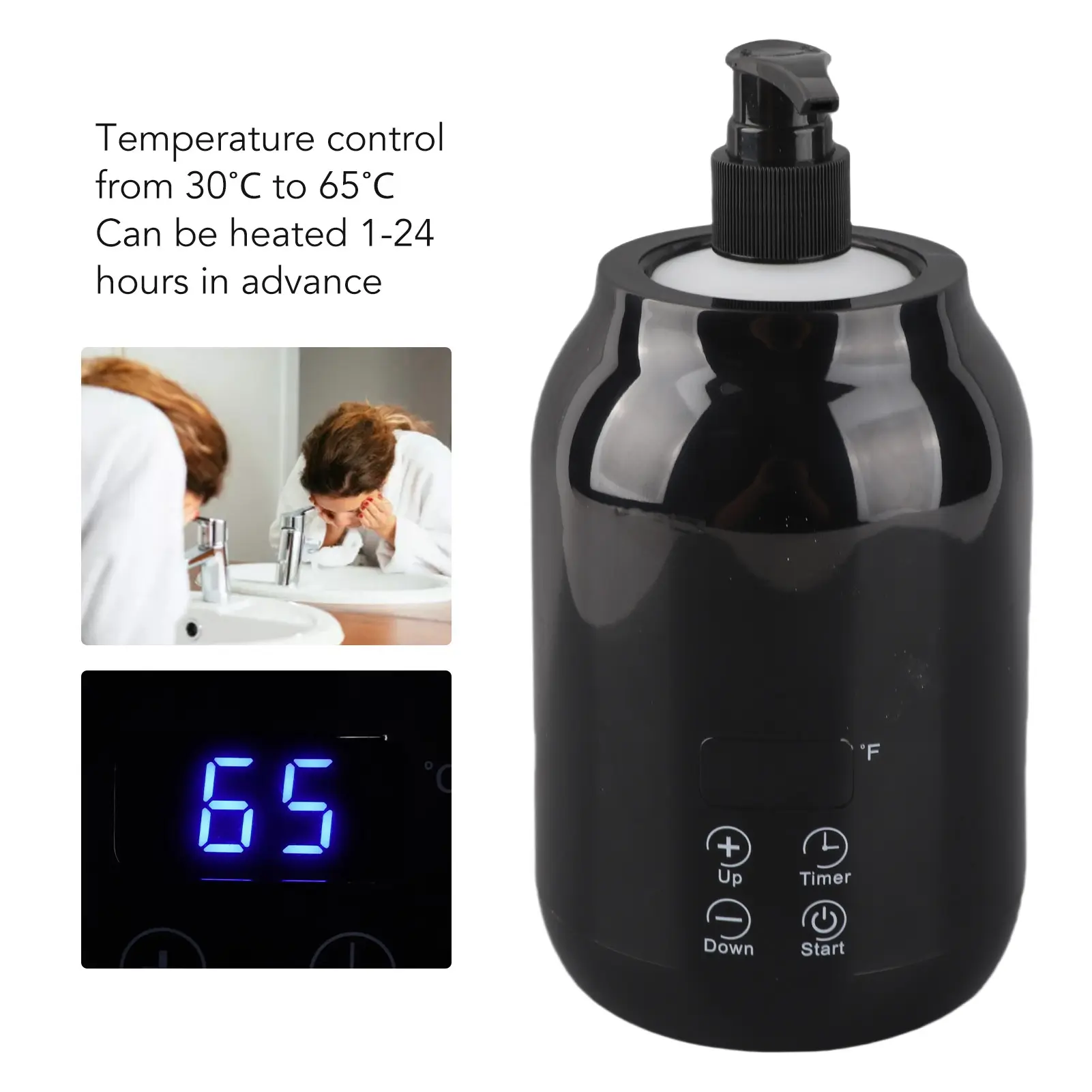 Essential Oil Heater LED Display Temperature Adjust Single Massage Oil Bottle Warmer Massage Oil Warmer Heater