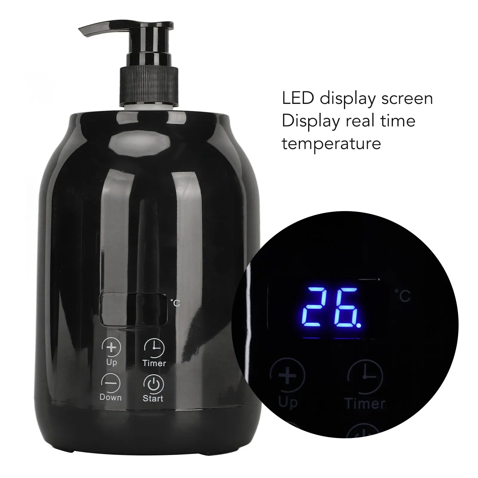 Essential Oil Heater LED Display Temperature Adjust Single Massage Oil Bottle Warmer Massage Oil Warmer Heater