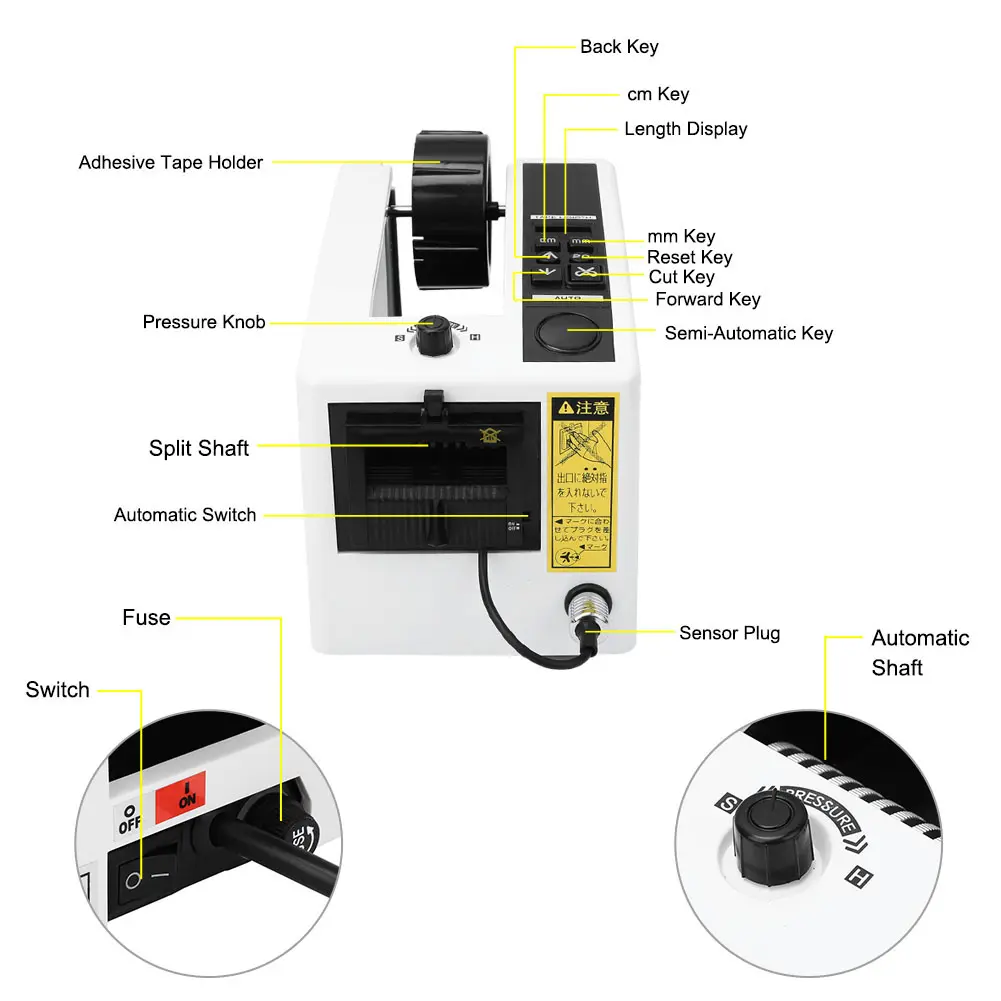 Auto Tape Dispenser Manual/Automatic Electric Adhesive Tape Cutter Cutting Machine