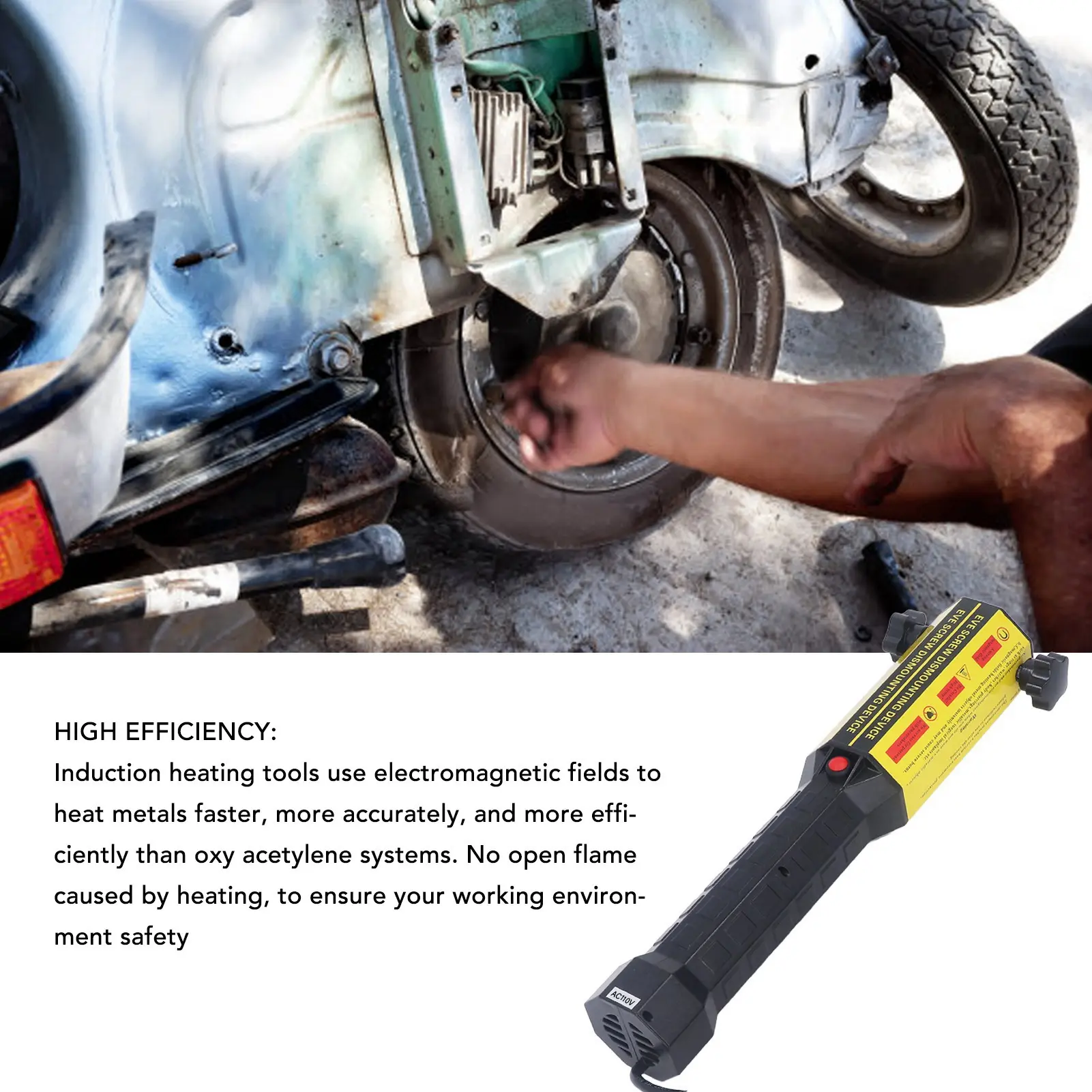 1200W Magnetic Induction Heater Kit Handheld Automotive Bolt Buster Heat Induction Tool for Rusty Screw with 4 Coil