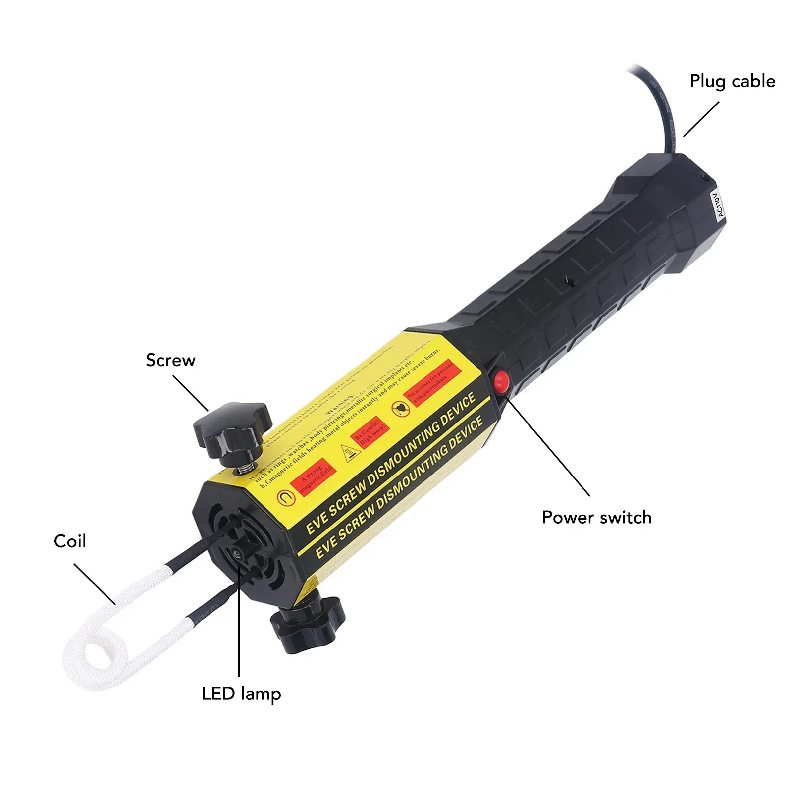 1200W Magnetic Induction Heater Kit Handheld Automotive Bolt Buster Heat Induction Tool for Rusty Screw with 4 Coil