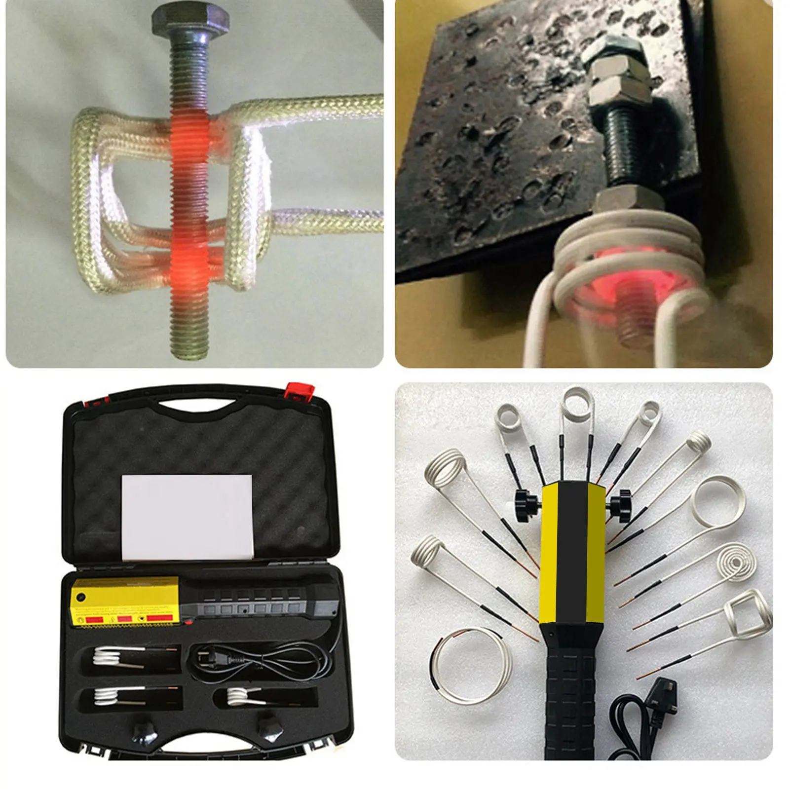 1200W Magnetic Induction Heater Kit Handheld Automotive Bolt Buster Heat Induction Tool for Rusty Screw with 4 Coil