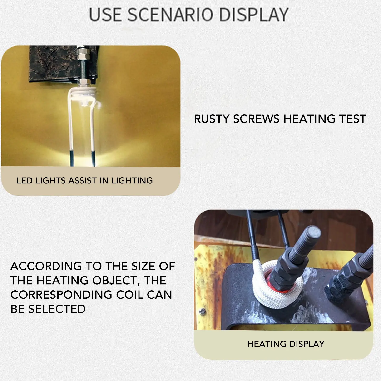 1200W Magnetic Induction Heater Kit Handheld Automotive Bolt Buster Heat Induction Tool for Rusty Screw with 4 Coil