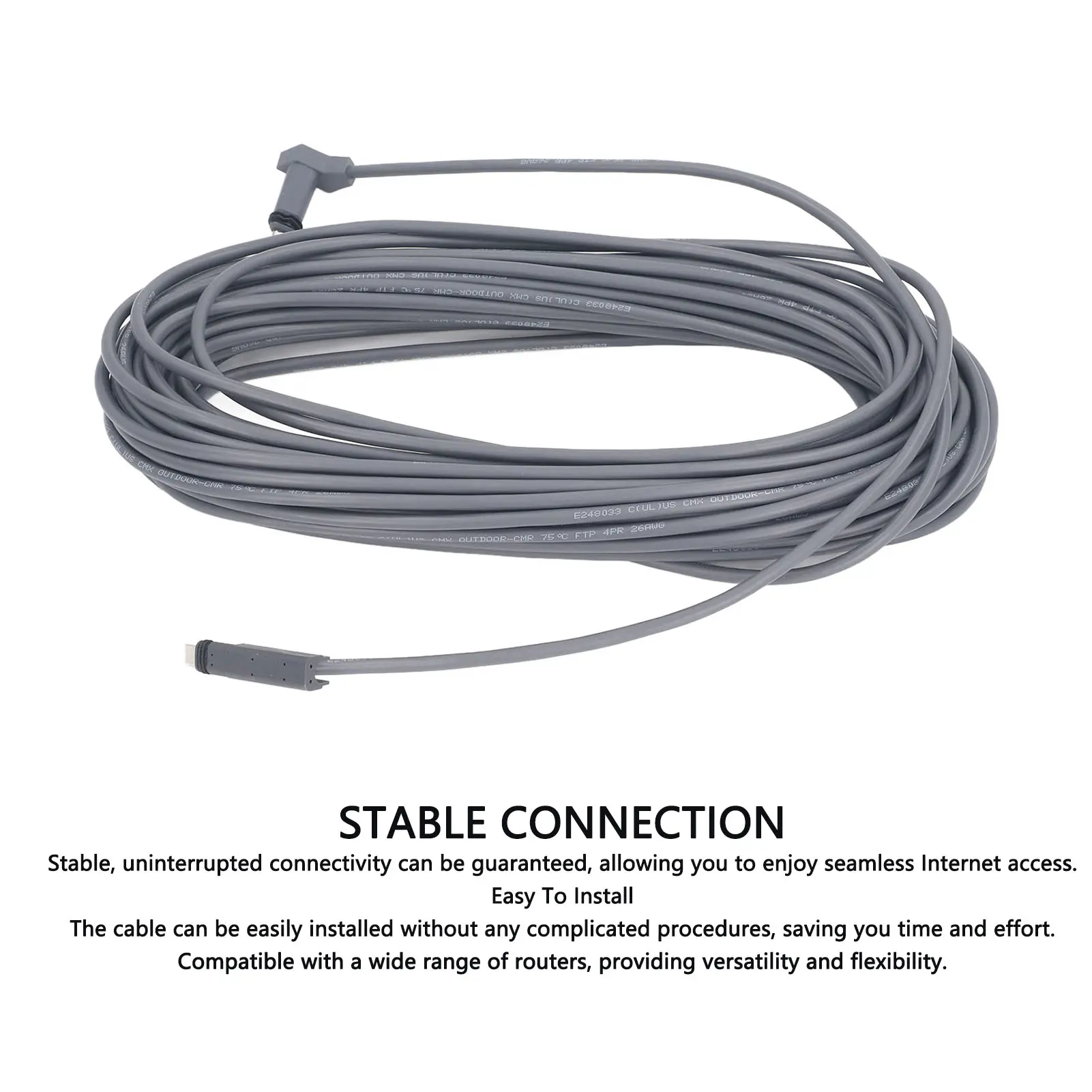 Rectangular Satellite Replacement Cable Multifunctional Grey Color 30ft for Starlink V2 Wire